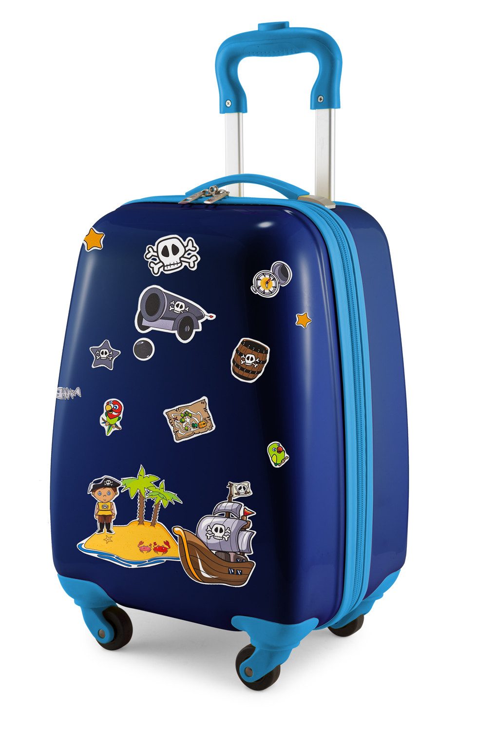 Hauptstadtkoffer Handgepäckkoffer For Kids, 4 Rollen, Kindertrolley mit Piratenaufklebern, ABS / Polycarbonat