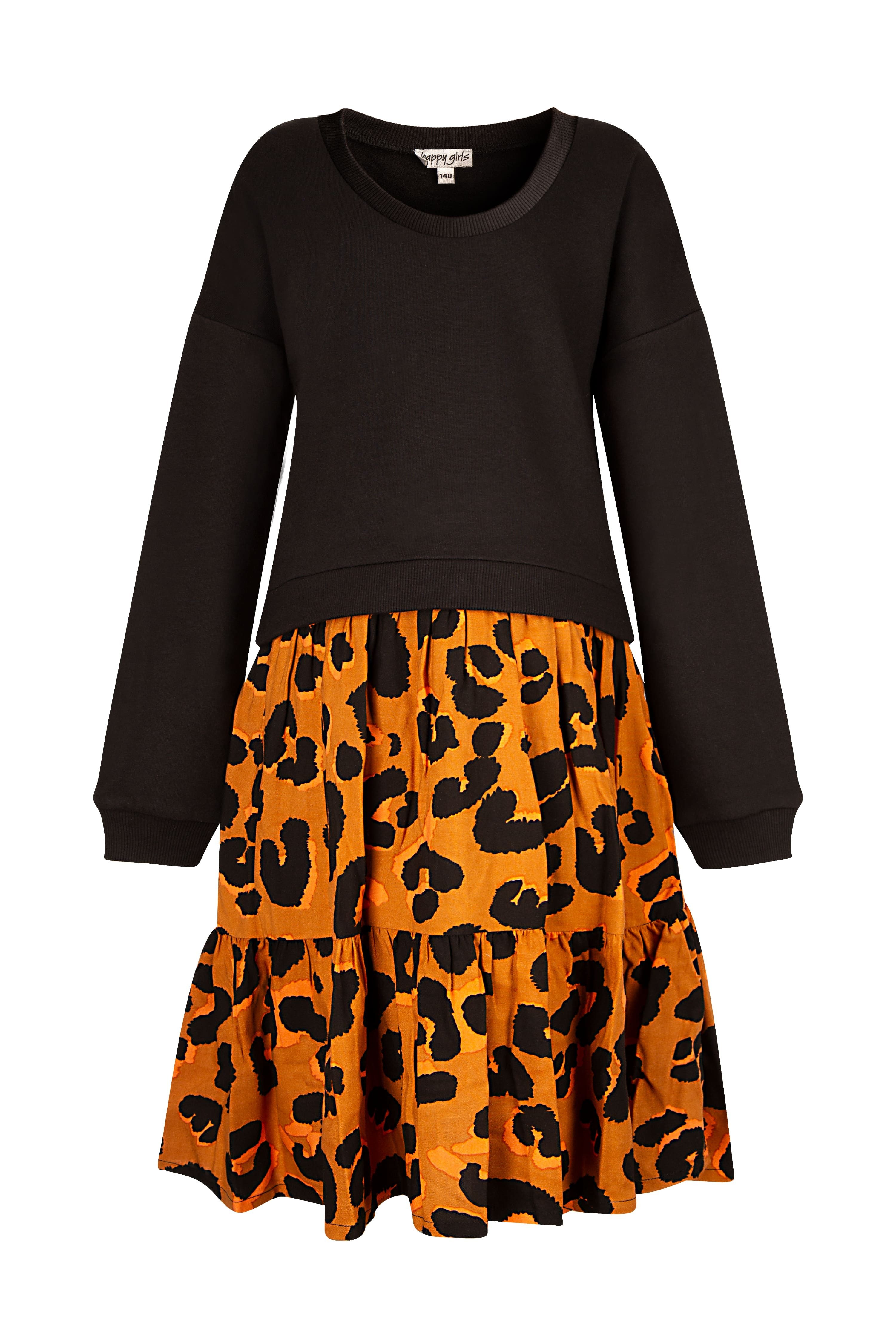 happy girls Midikleid mit angesetztem Rock im angesagten Animal-Alloverprint