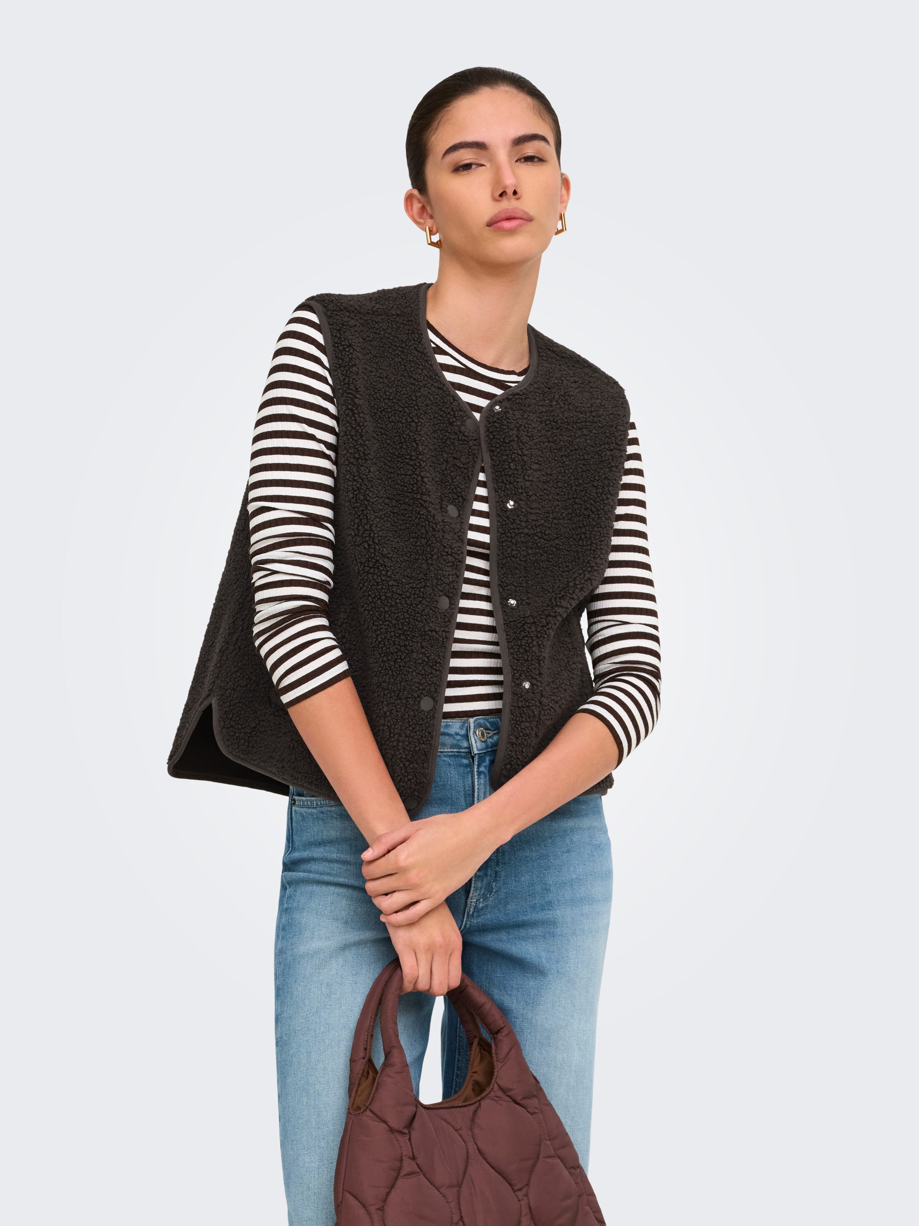 JDY Plüschweste JDYSIMINA TEDDY WAISTCOAT OTW QIQ NOOS Kunstfaser