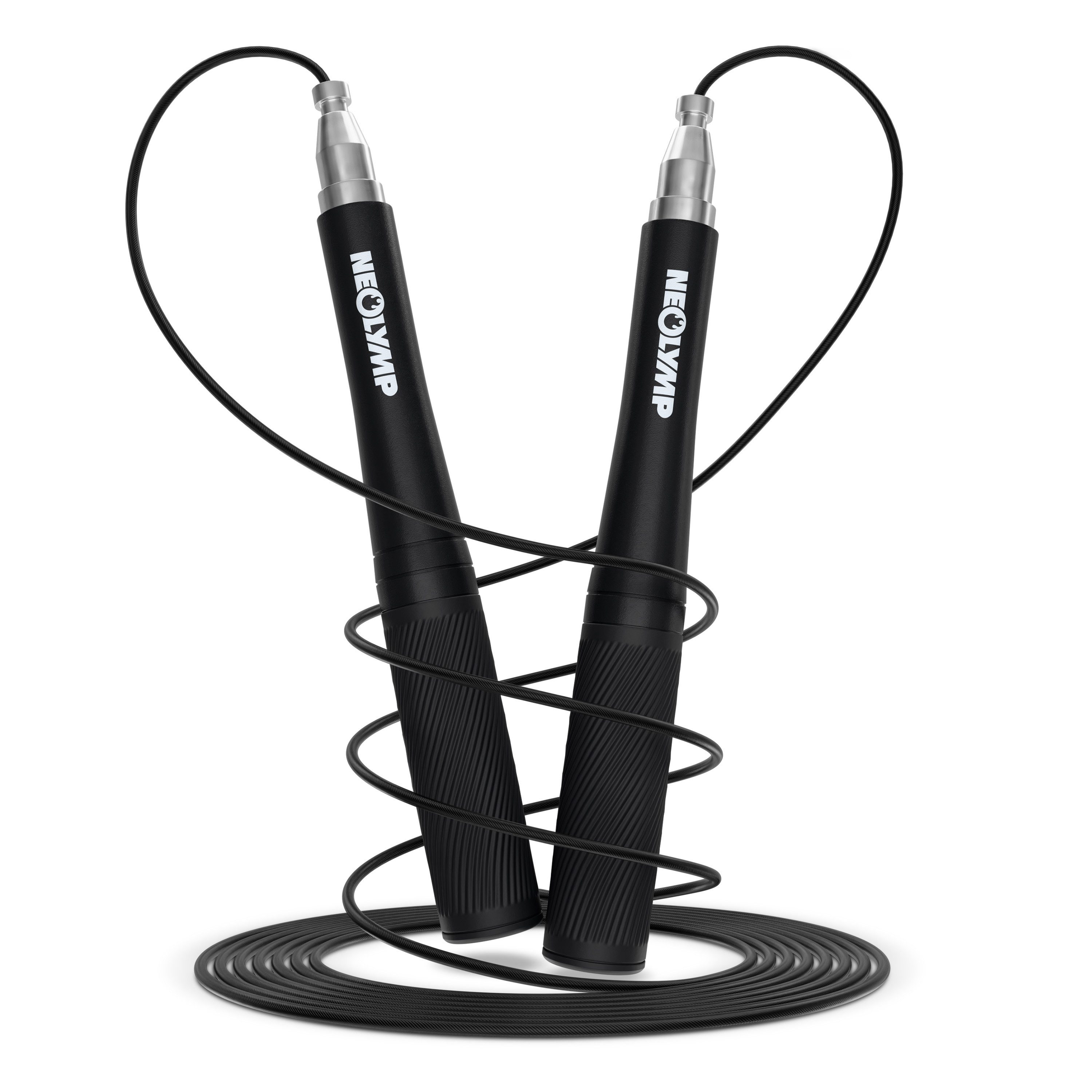 NEOLYMP Springseil Springseil für Erwachsene Speed Rope mit Alu-Griff & Kugellager, Werkzeuglose Schnellverstellung, Kugellager & ultraleichte Alu-Griffe