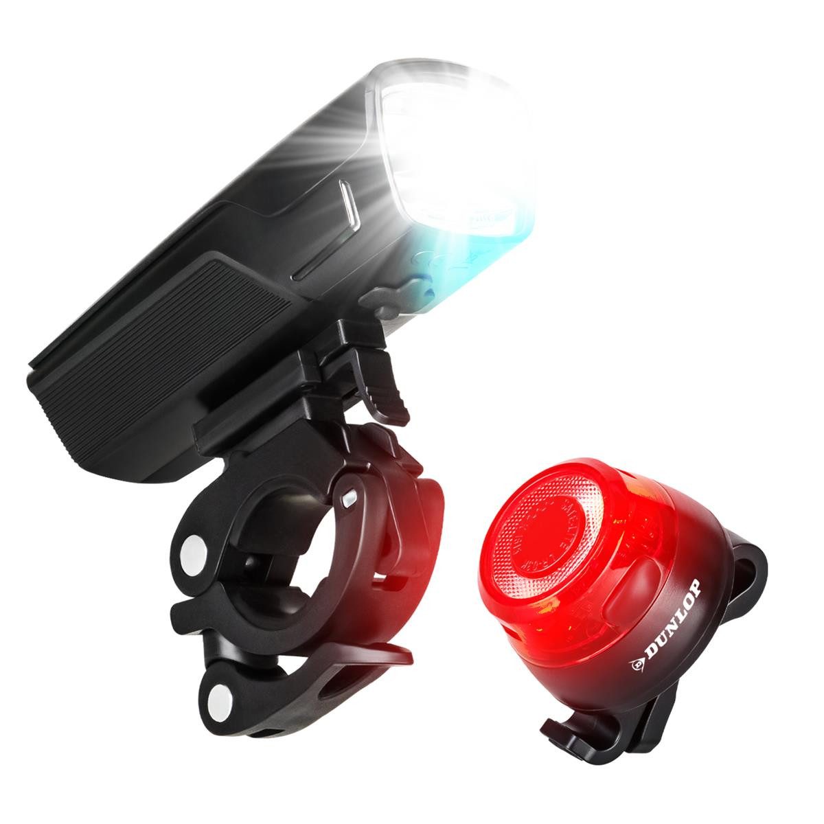 Dunlop Fahrradbeleuchtung Fahrradlicht Fahrrad Licht - Extra helles LED Licht, Hochleistungs-Akku - Fahrradbeleuchtung StVZO zugelassen