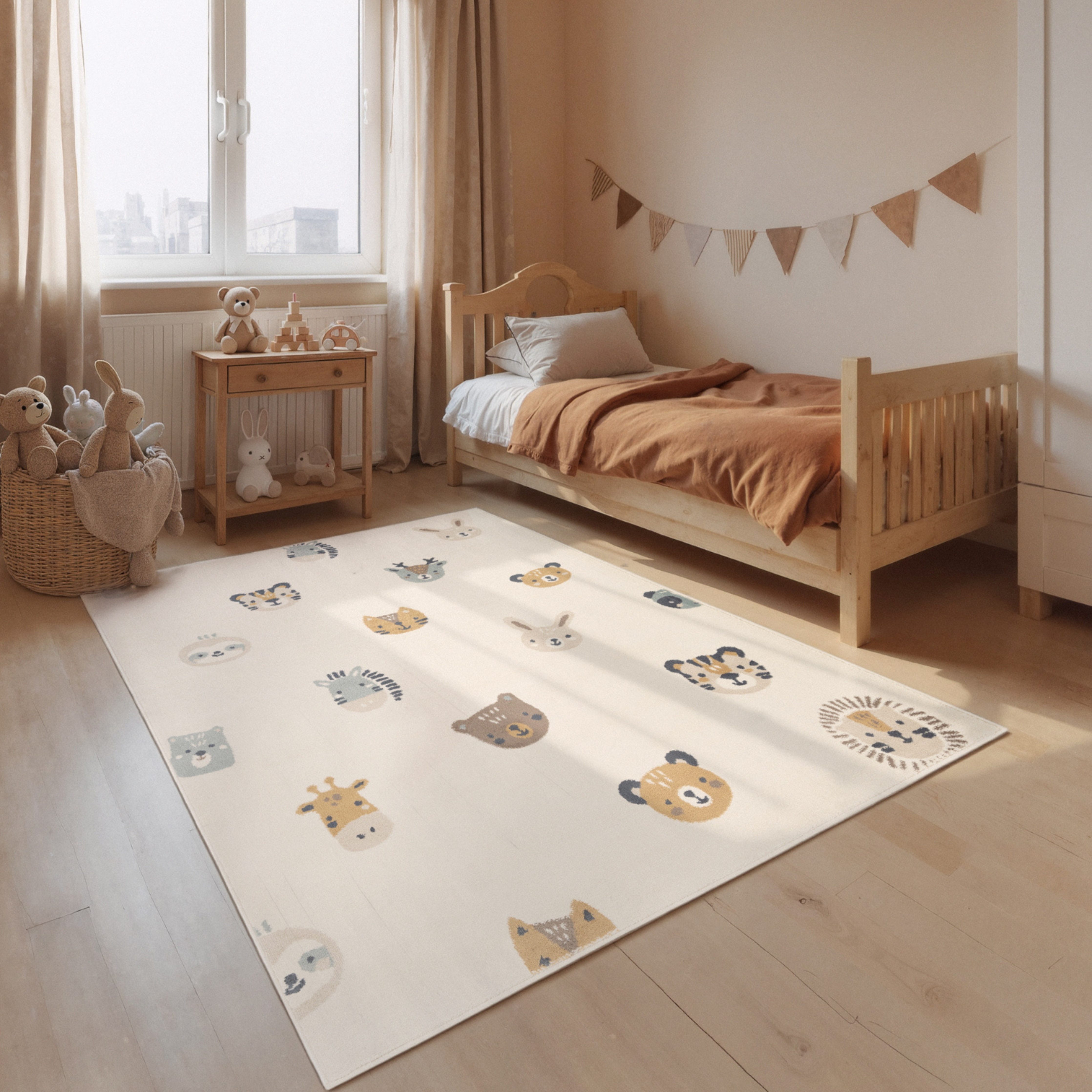 HANSE Home Kinderteppich Tiny Zoo, rechteckig, Höhe: 10 mm, Pflegeleicht, Weich, Kinderzimmer, Spielteppich, Spielunterlage