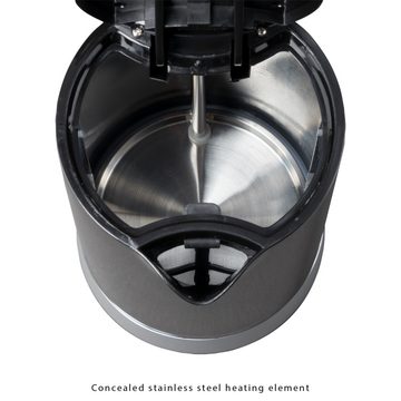 CLATRONIC Wasserkocher WK 3452 schwarz, Wasserkocher 1,8L mit verdecktem Heizelement