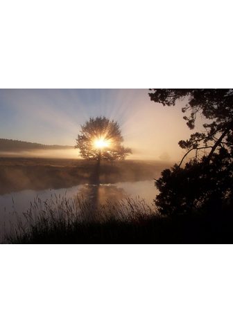 Papermoon Fototapetas »Fluss Sonnenaufgang« Vlie...