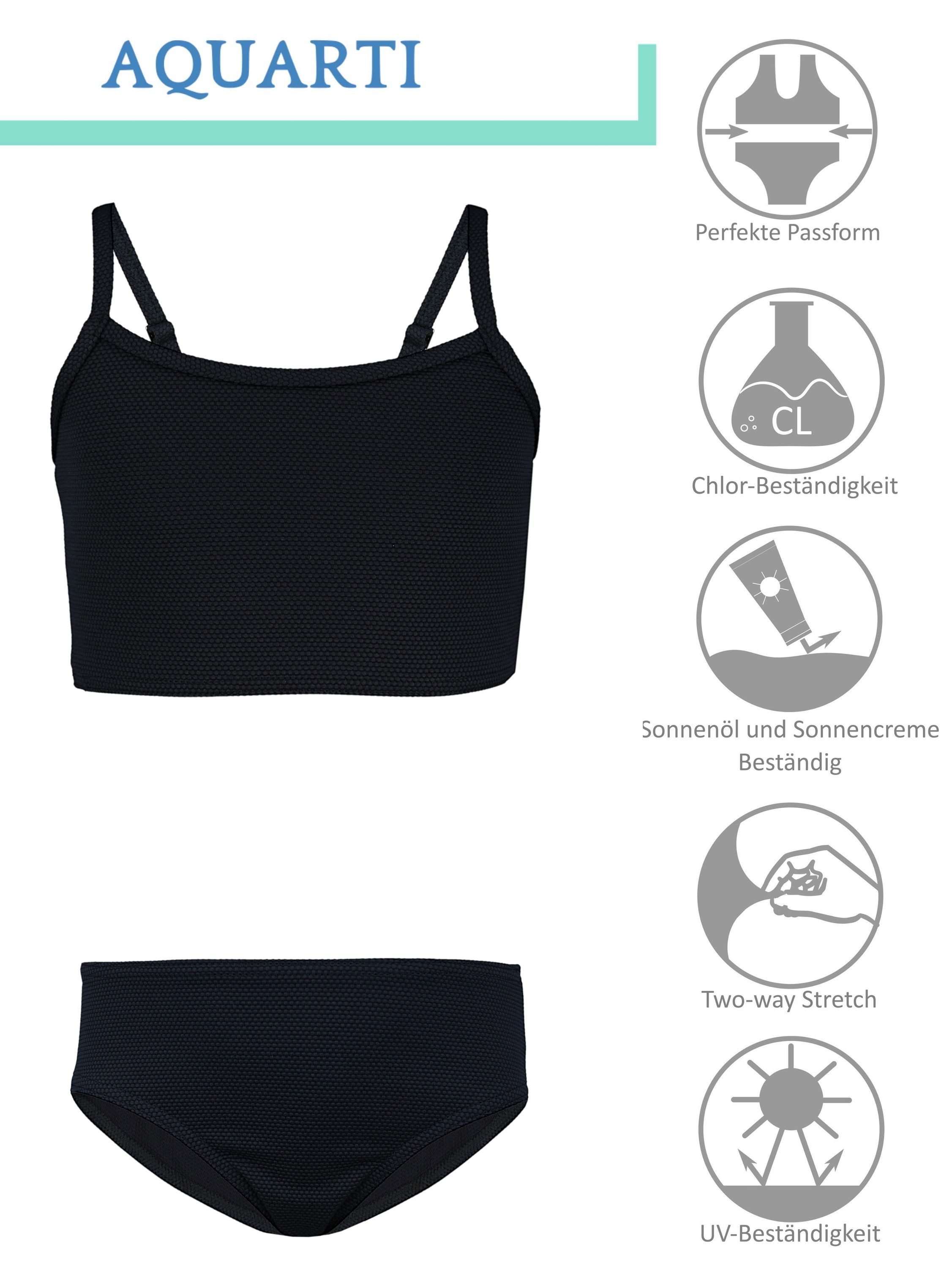 Aquarti Bustier-Bikini Aquarti Mädchen Bikini Set Bustier Bikinislip Zweiteiliger Badeanzug