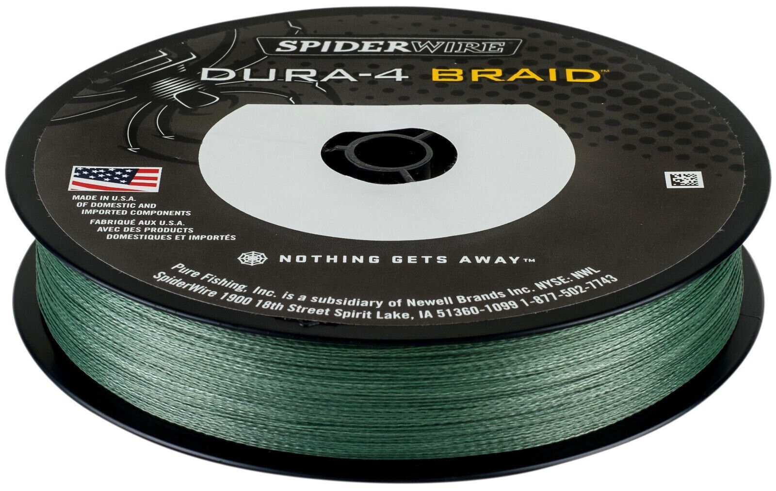 Spiderwire Angelschnur Dura 4 Green 0,10mm 9,1kg - 150m geflochtene Angelschnur Allround, 150 m Länge, 0,10 mm Fadendurchmesser, (1-St), Weiches Geflecht für langes und müheloses werfen
