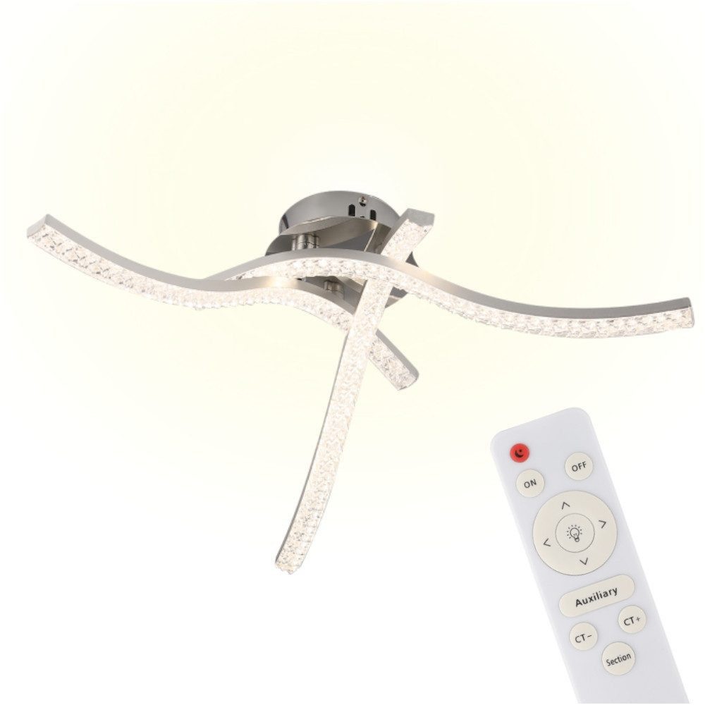 LETGOSPT Deckenleuchte 3-farbige wellenförmig DeckenLampe Dimmbar, günstig online kaufen