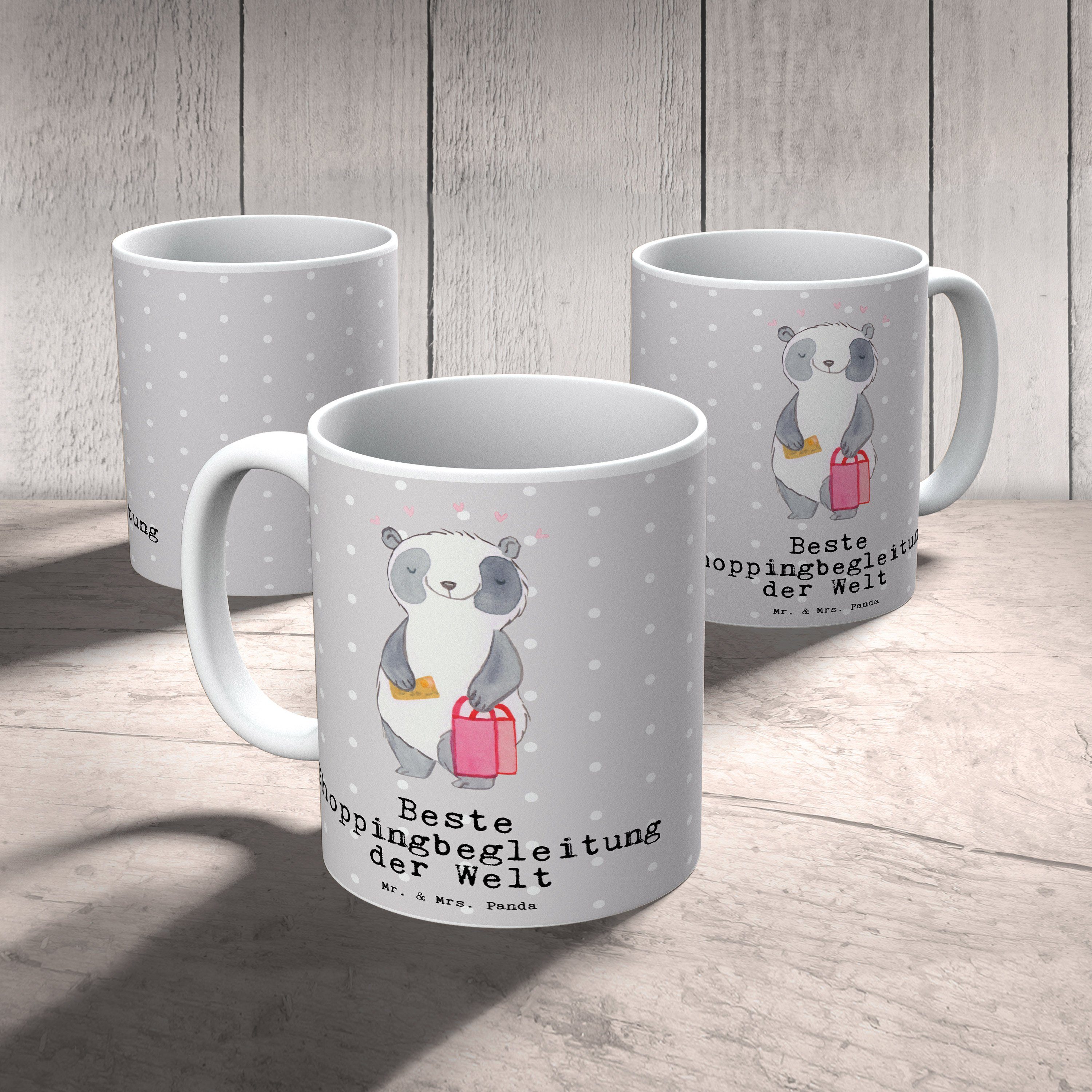 Tasse der Grau Pastell Mrs. - Panda Geschenk, Panda Welt Mr. Ge, Keramik Beste & - Shoppingbegleitung