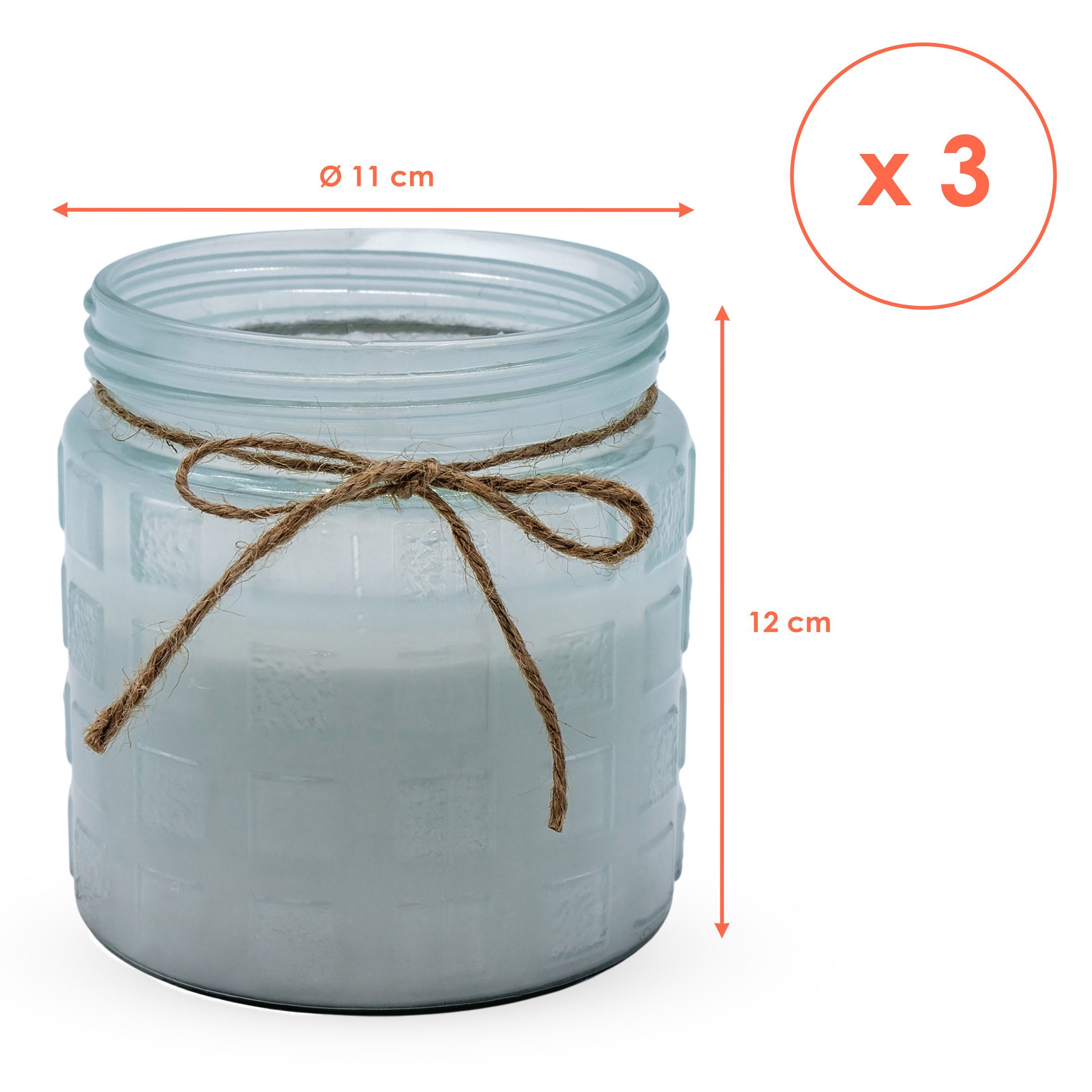 Spetebo Duftkerze XL Kerze im Glas mit Flieder Grapefruit Duft (Set, 3-tlg., Aromakerze), 28 Stunden Brenndauer