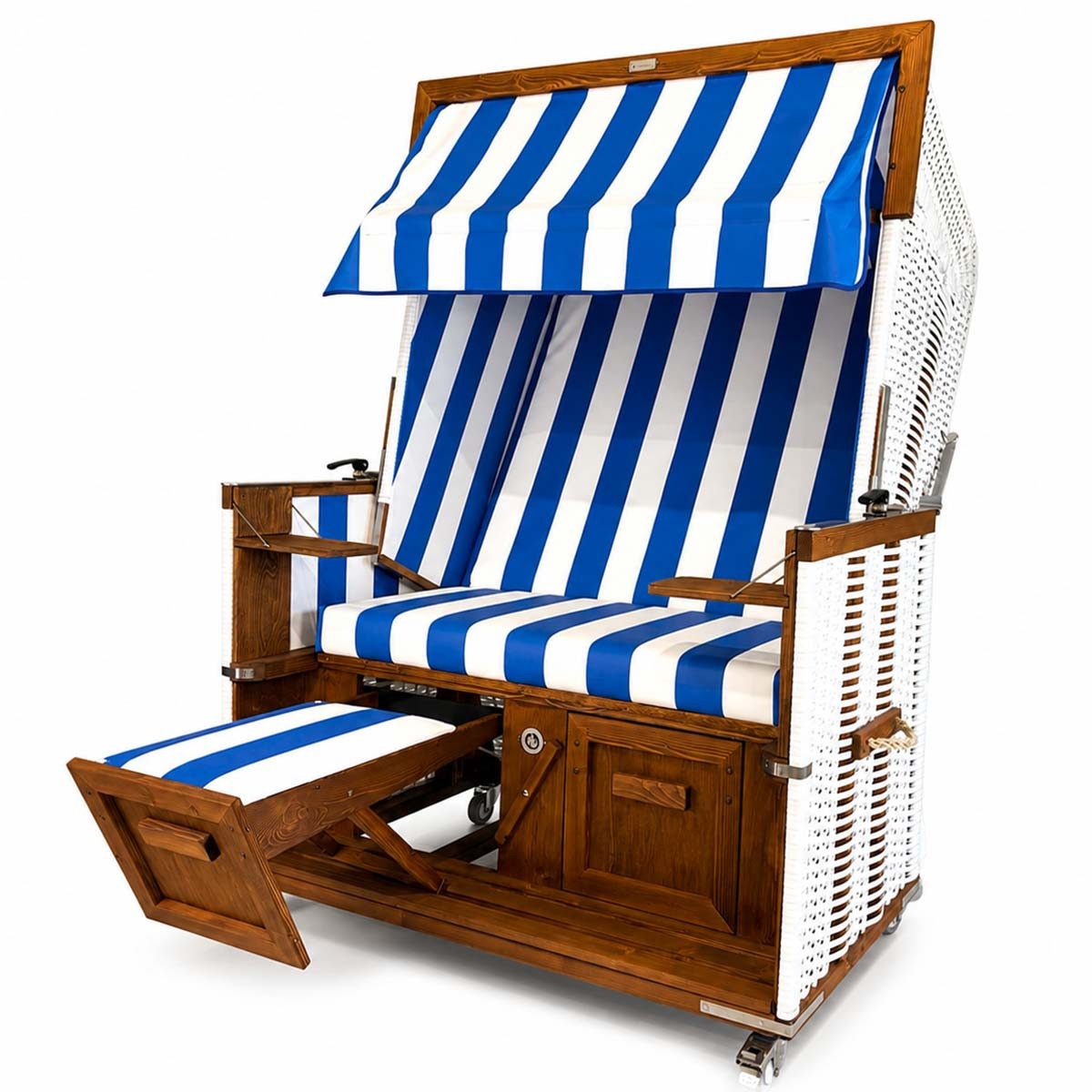 Eiderstedter Strandkörbe Strandkorb DEICH – Eventkorb, BxTxH: 125x95x160 cm, Halblieger