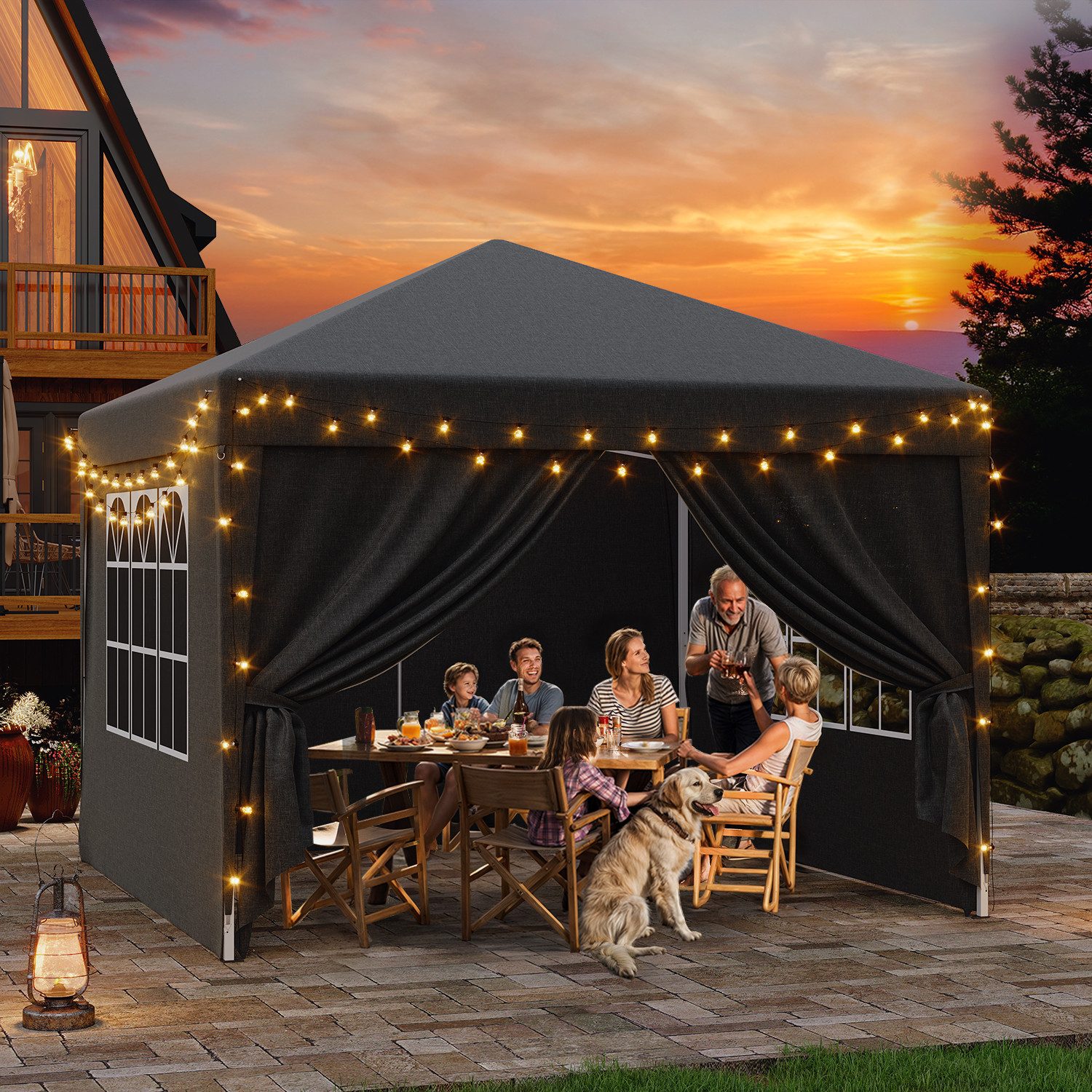 HOMALL Faltpavillon Faltbares Gartenzelt Gazebo 2*2/3*3 günstig online kaufen