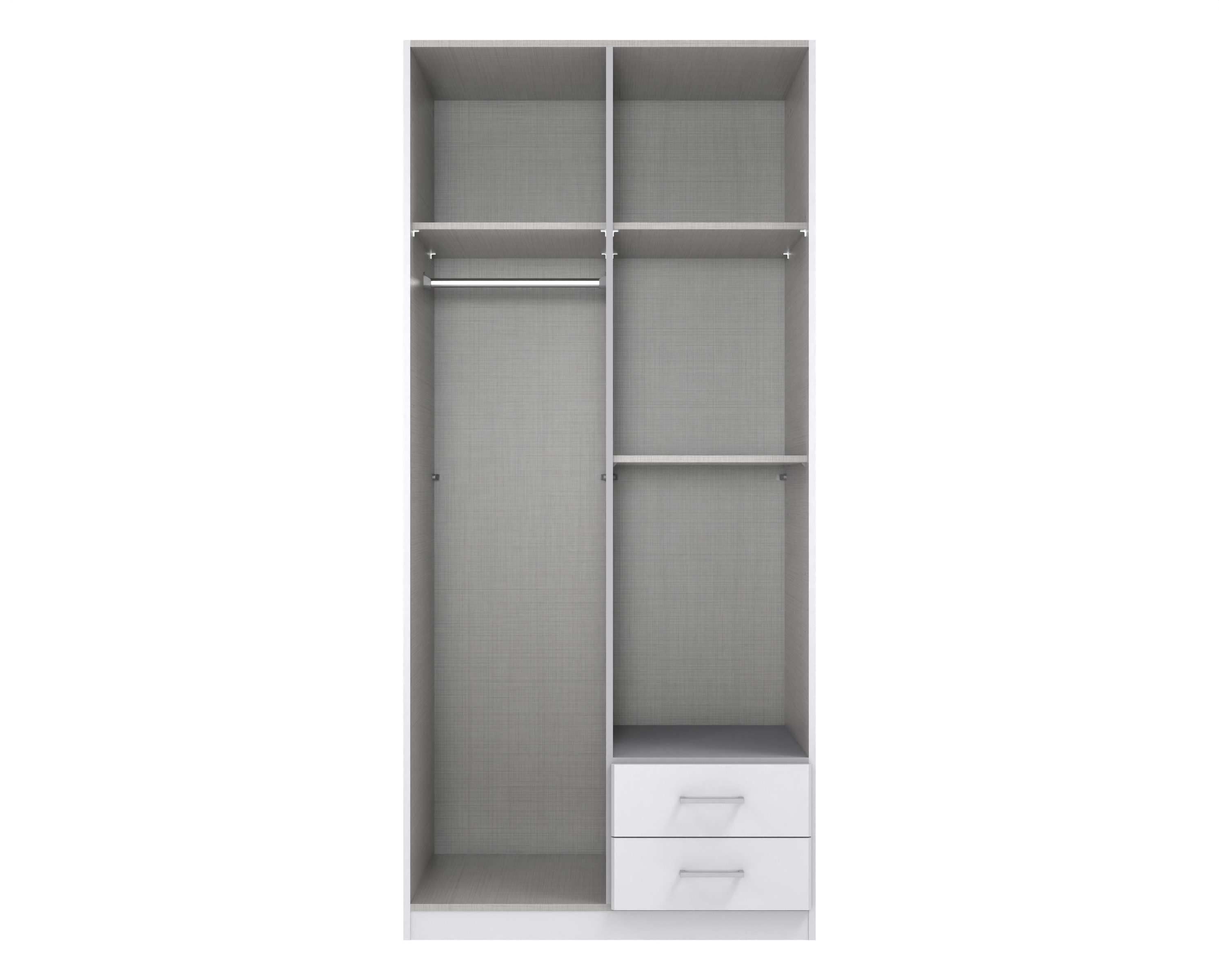 freiraum Drehtürenschrank Soest in GRAPHIT + GLAS SCHWARZ - 90x199x58cm (BxHxT)