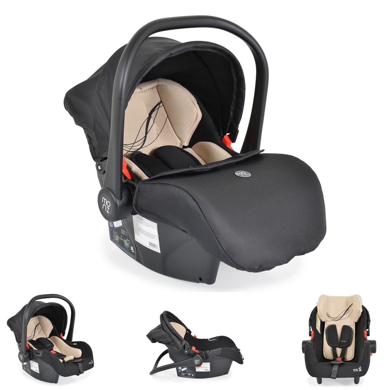 Moni Babyschale Babyschale i-Size (40 - 87cm), ab: 0, bis: 0.5, bis: 13 kg, Gruppe 0+ Fußabdeckung Kopfstütze Gurt