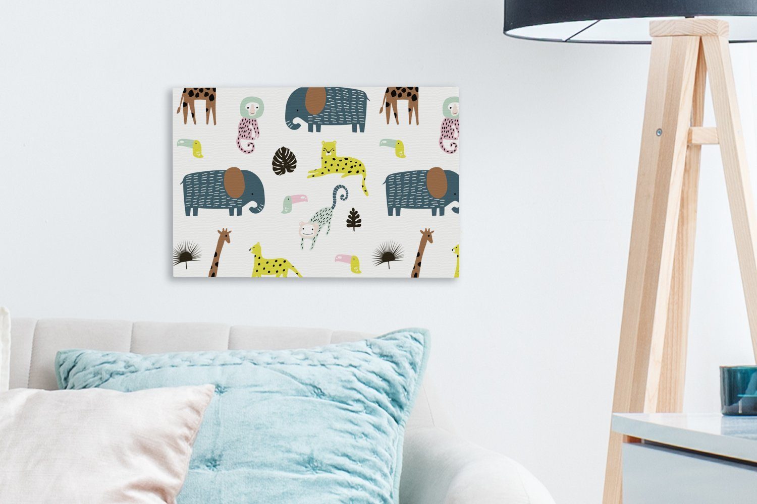 OneMillionCanvasses® Leinwandbild Tiere - Wilde St), 30x20 Wandbild Aufhängefertig, (1 Weiß, cm Leinwandbilder, Tiere Wanddeko, 