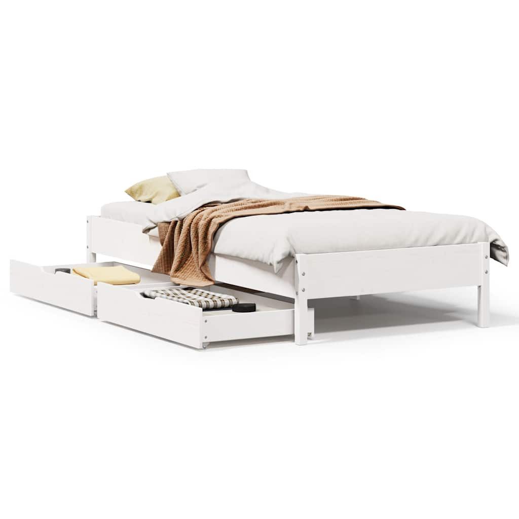 vidaXL Bett Massivholzbett ohne Matratze Weiß günstig online kaufen