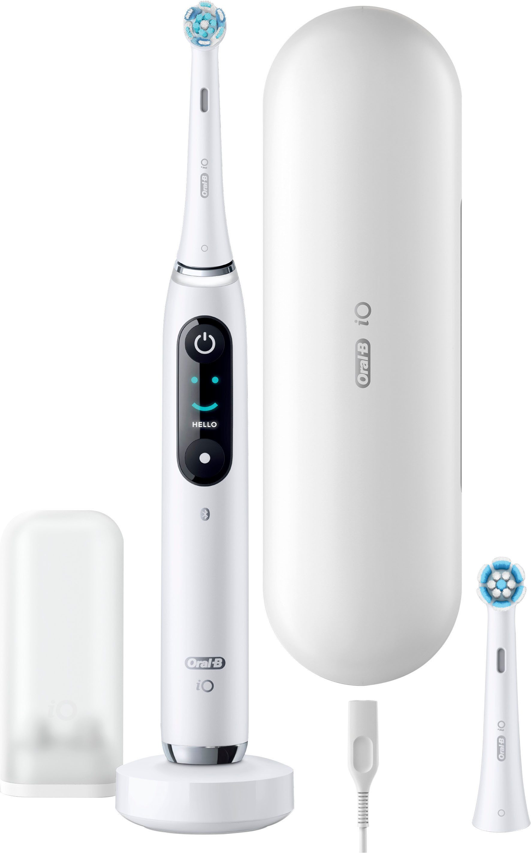 Oral-B Elektrische Zahnbürste Oral-B iO Series 9, Aufsteckbürsten: 2 St., 2 Aufsteckbürsten, 7 Putzmodi für Zahnpflege, 3D-Analyse, Farbdisplay & Lade-Reiseetui