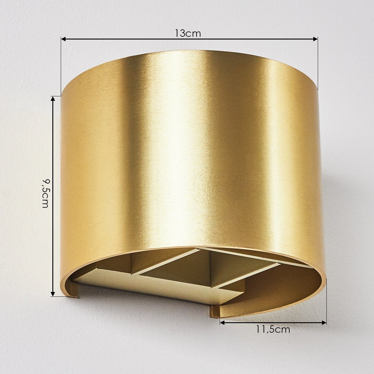 hofstein Wandleuchte Up Down Wand Lampen goldfarben Flur Wohn Schlaf Zimmer Raum – Bild 4 von 5