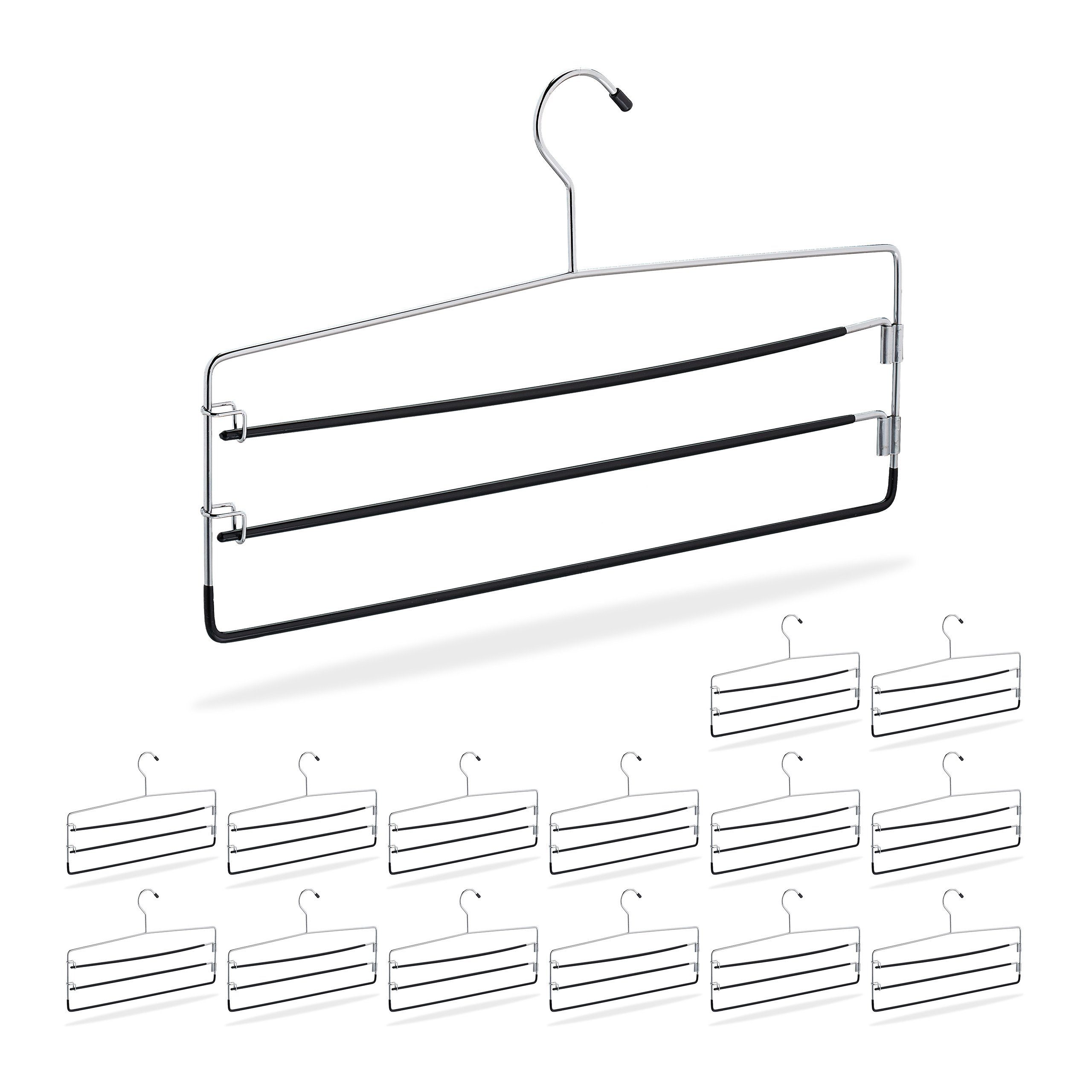 Hosenbügel 15 relaxdays Mehrfach-Kleiderbügel x mehrfach