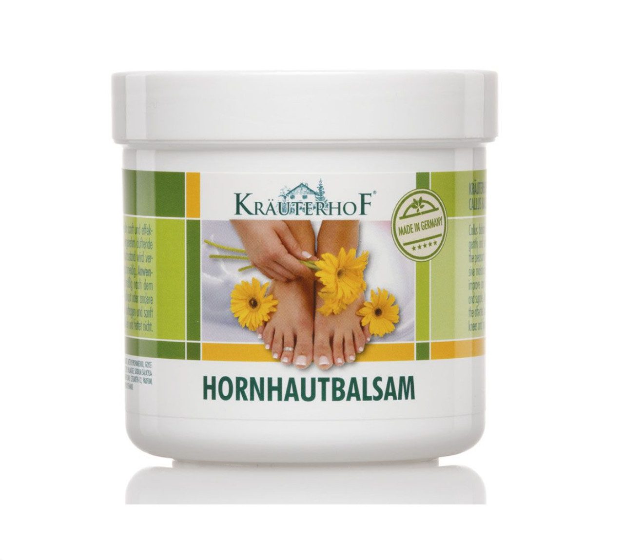 Kräuterhof Hornhautbalsam KräuterhoF Hornhautbalsam 250 ml Fußpflege Balsam gegen Hornhaut, 1-tlg., Natürliche Kräuterextrakte, Schnelles Einziehen
