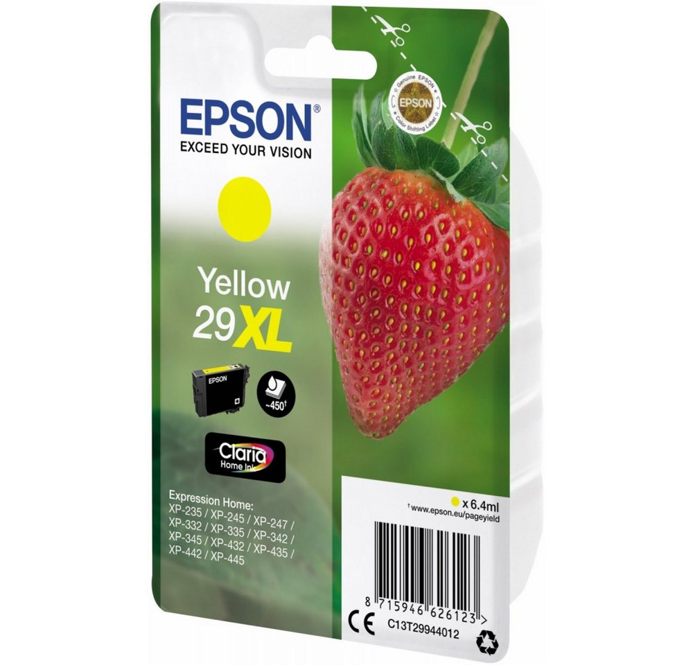 Thumbnail - Epson Epson 29XL Claria Home Tintenpatrone gelb - Tintenpatrone. Tintenpatrone (Echt/Original, Vielseitiges Tintenset fü...