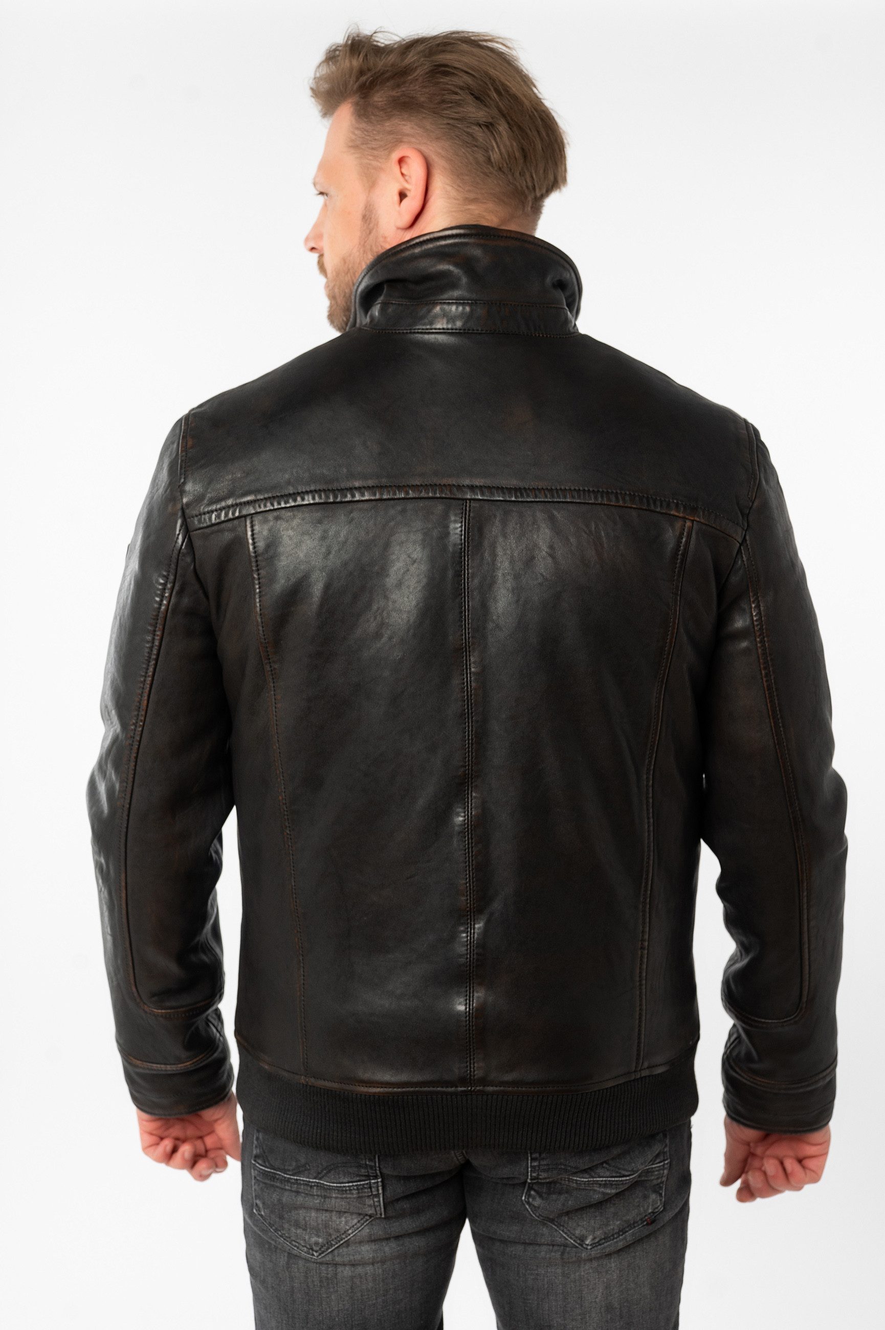 Mauritius Lederjacke MMBromu mit wärmender Weste