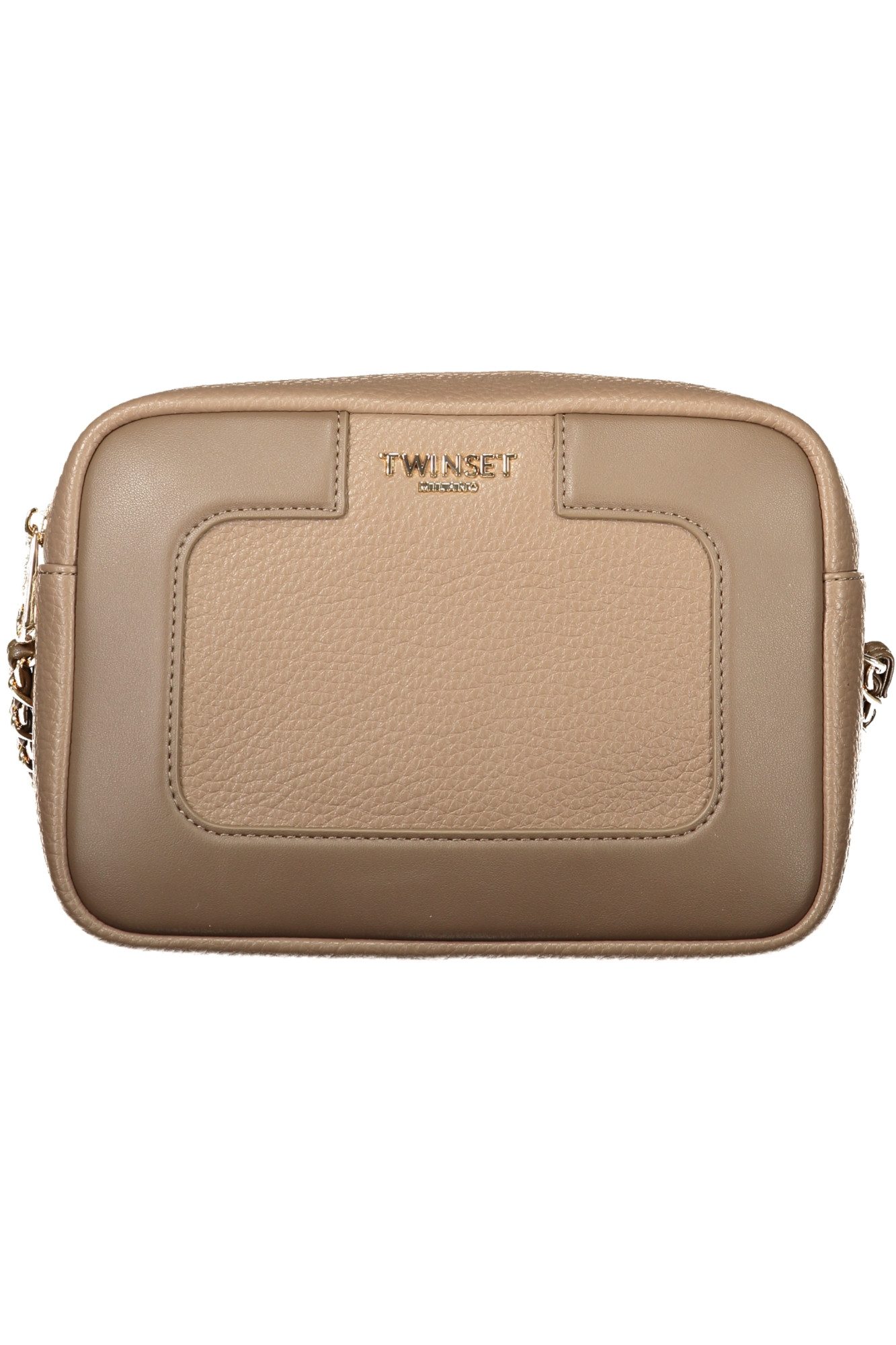 TWINSET Umhängetasche, Damenhandtasche Braun mit Kettenriemen und Kontrastdetails