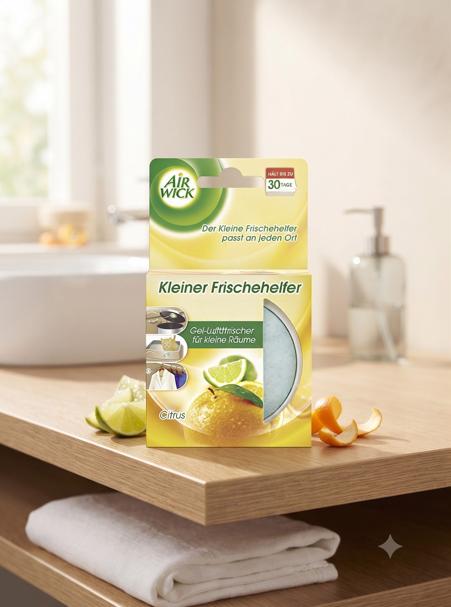 Air Wick Raumduft Air Wick kleiner Frischehelfer Gel, Lufterfrischer Citrus