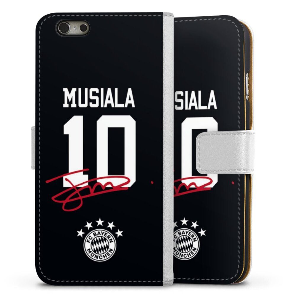 DeinDesign Handyhülle FC Bayern München Jamal Musiala FCB Musiala 10, Apple iPhone 6s Hülle Handy Flip Case Wallet Cover Handytasche Leder