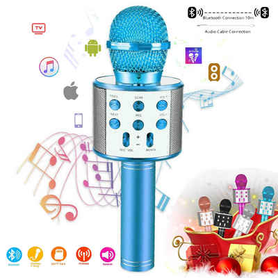 Cbei Mikrofon Kabelloses Karaoke-Mikrofon mit Bluetooth, Blau