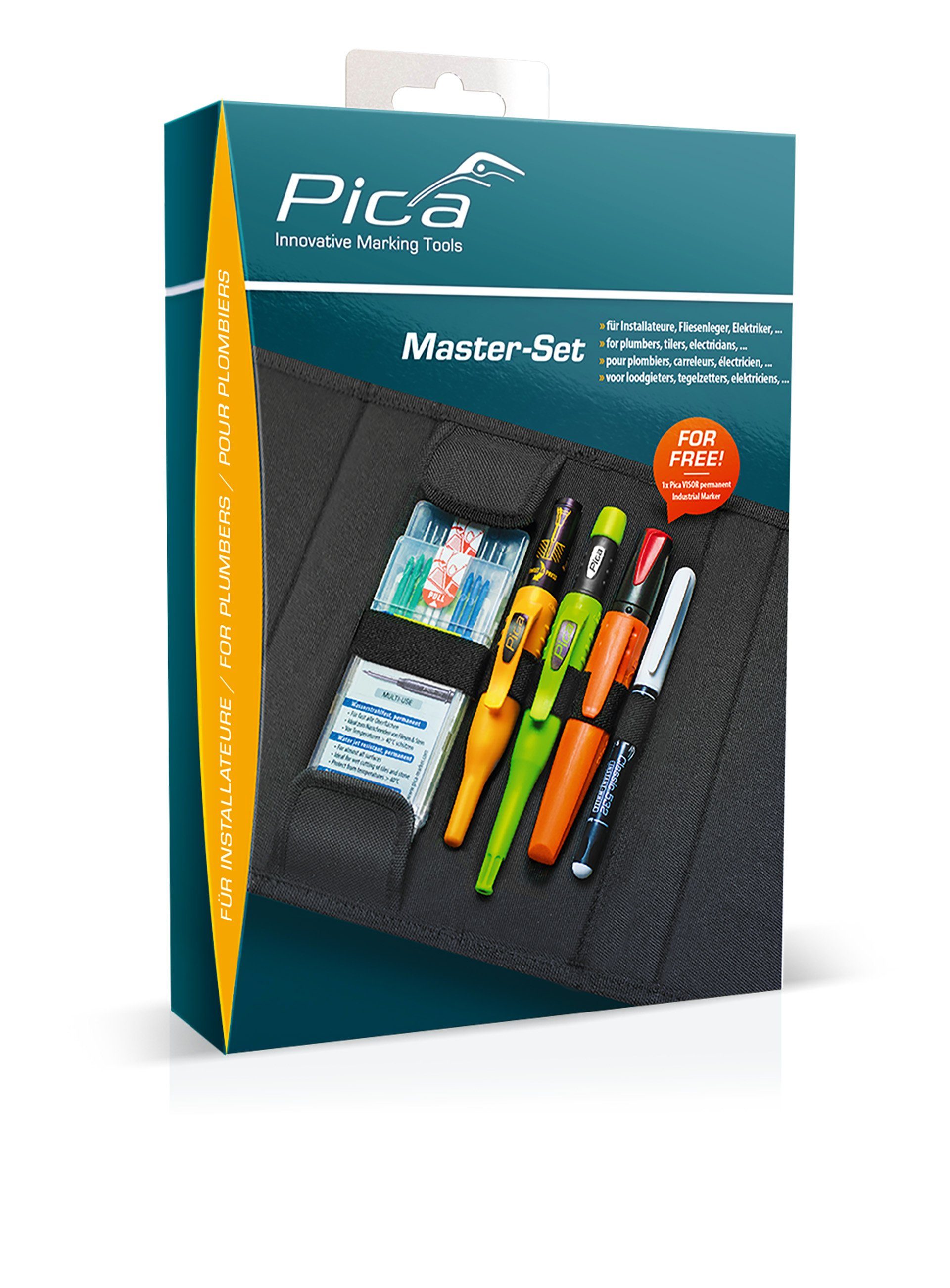 + Tieflochmarker Minen Marker Pica Set + Dry Ink Pica Pica-Marker Master + Visor Installateur