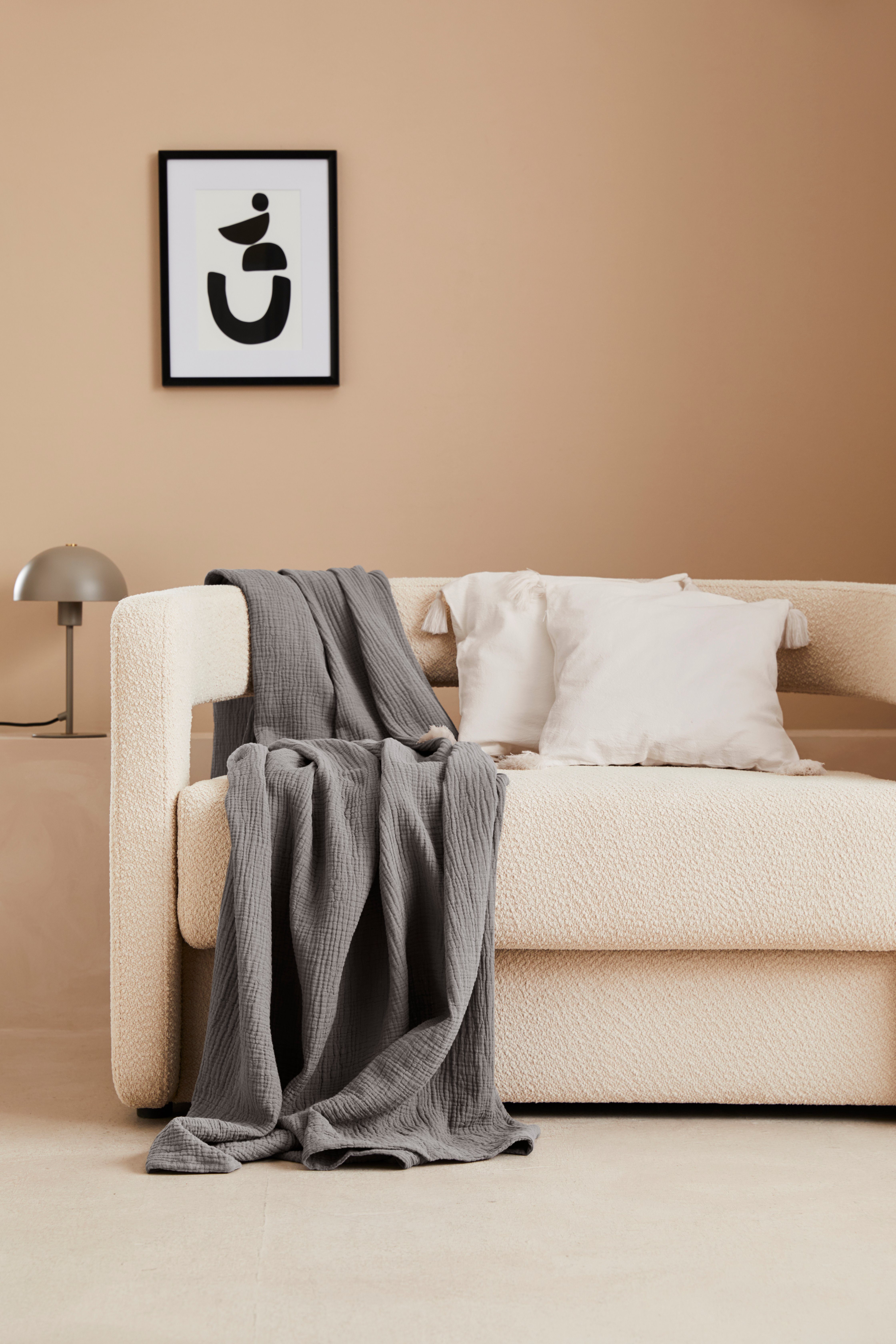Wohndecke HEVIN, Musselin, 100% Baumwolle, Topseller!, LeGer Home by Lena Gercke, Tagesdecke im Baumwoll-Crinkle-Effekt, Musselin, Kuscheldecke – Bild 4 von 5