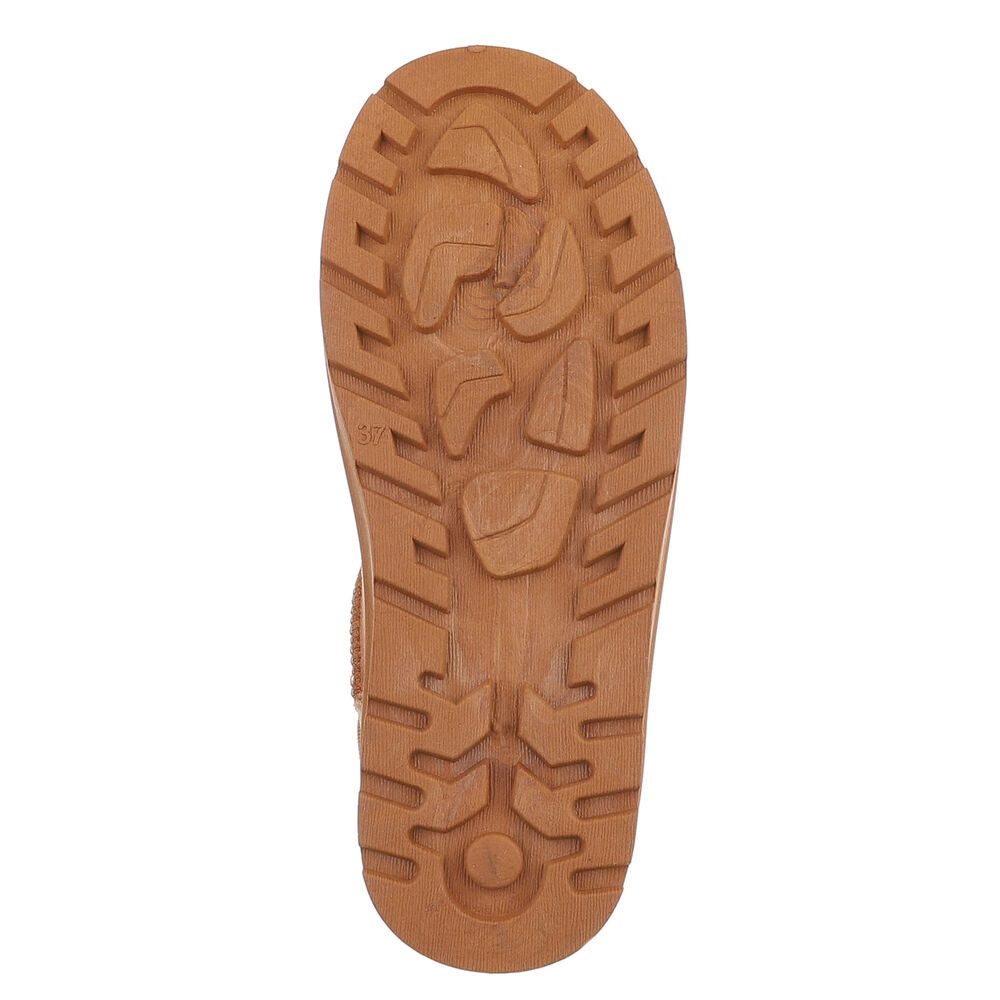 Ital-Design Bequeme Damenfreizeitschuhe mit praktischem Design Snowboots (90624813) Flach Plateaustiefeletten in Camel