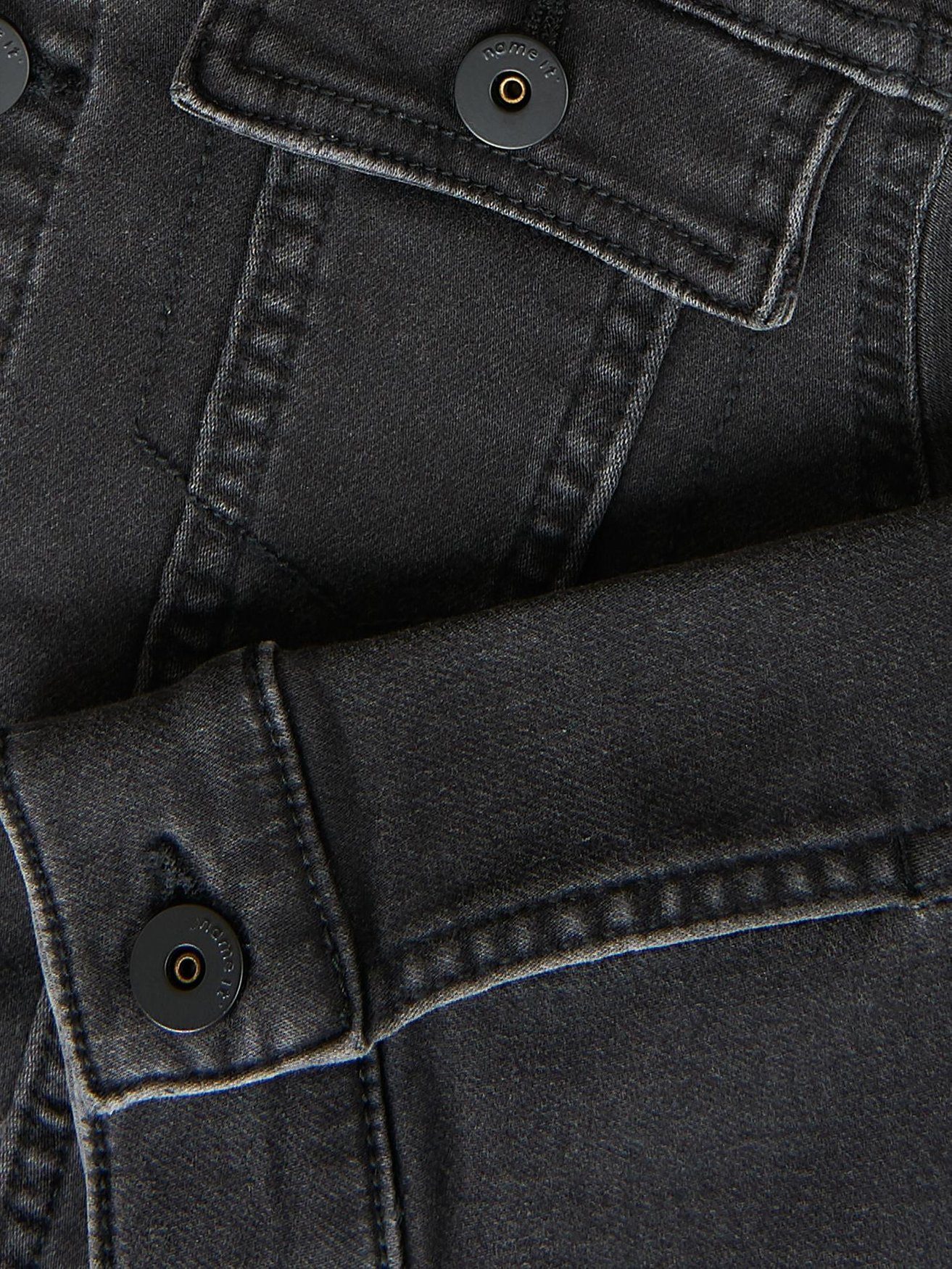 Knöpfe Denim 6565 It Jeans Schwarz NKMTIMES Name in Trend Basic Kurzjacke Jacke