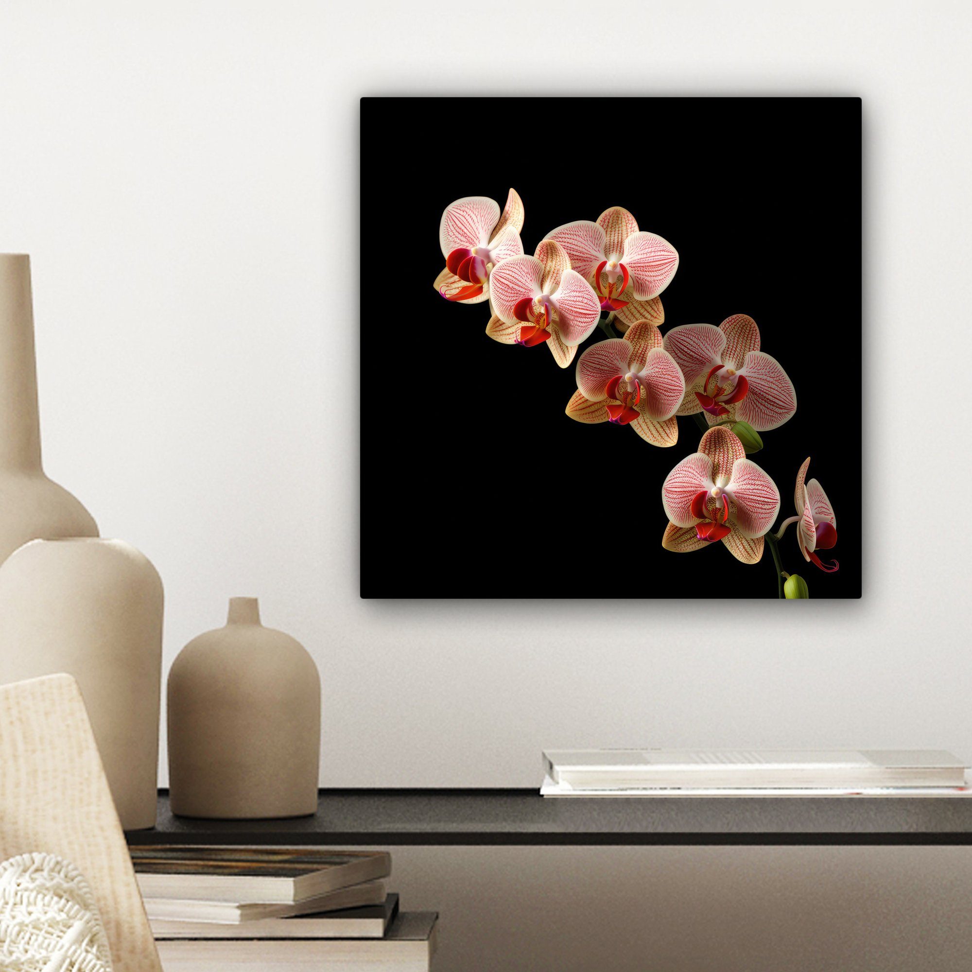 Natur, cm Leinwand Schlafzimmer, Bilder - Botanisch Rosa OneMillionCanvasses® Wohnzimmer (1 St), Leinwandbild Blumen - - - Orchidee für 20x20