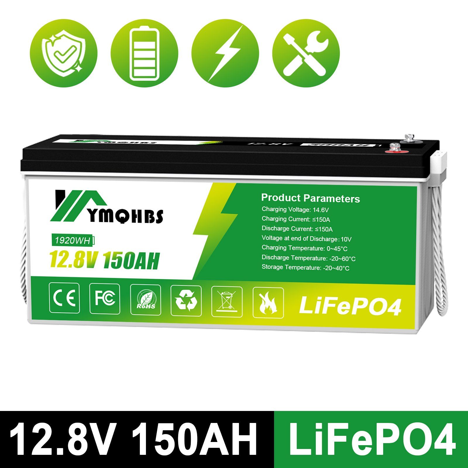 GLIESE 12,8-V-Batterie, 150AH/300AH, höhere Qualität Notfall-Batterie Solarakkus
