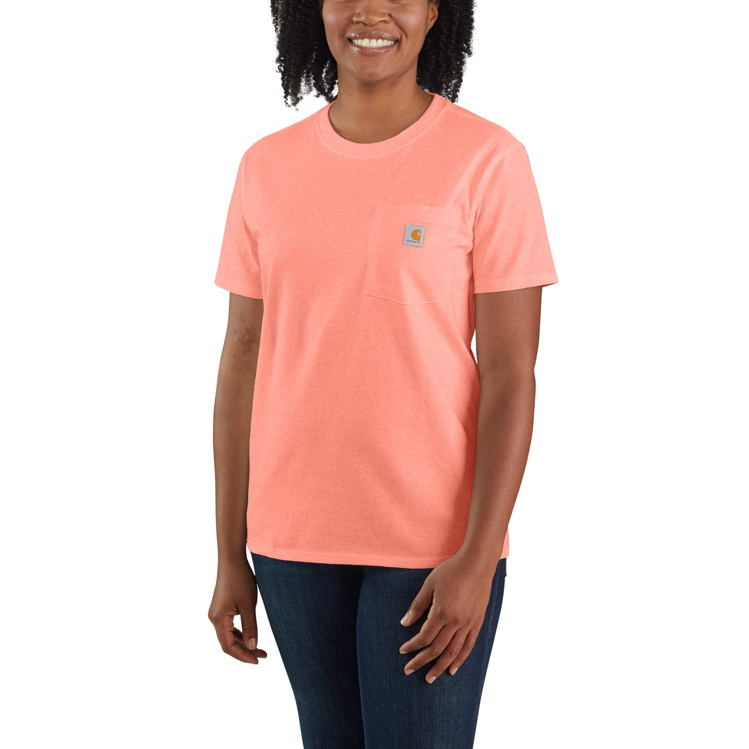 Carhartt T-Shirt Carhartt Short-Sleeve Loose Adult hibiscus heather Fit Pocket Heavyweight T-Shirt Damen