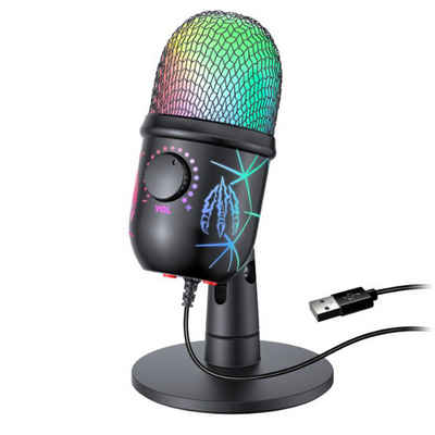 JOEAIS Mikrofon USB Mikrofon PC Gaming Microphone Podcast für Streaming Standmikrofon, für PS4 PS5 MAC mit RGB-Steuerung, Stummschalter, Kopfhöreranschluss