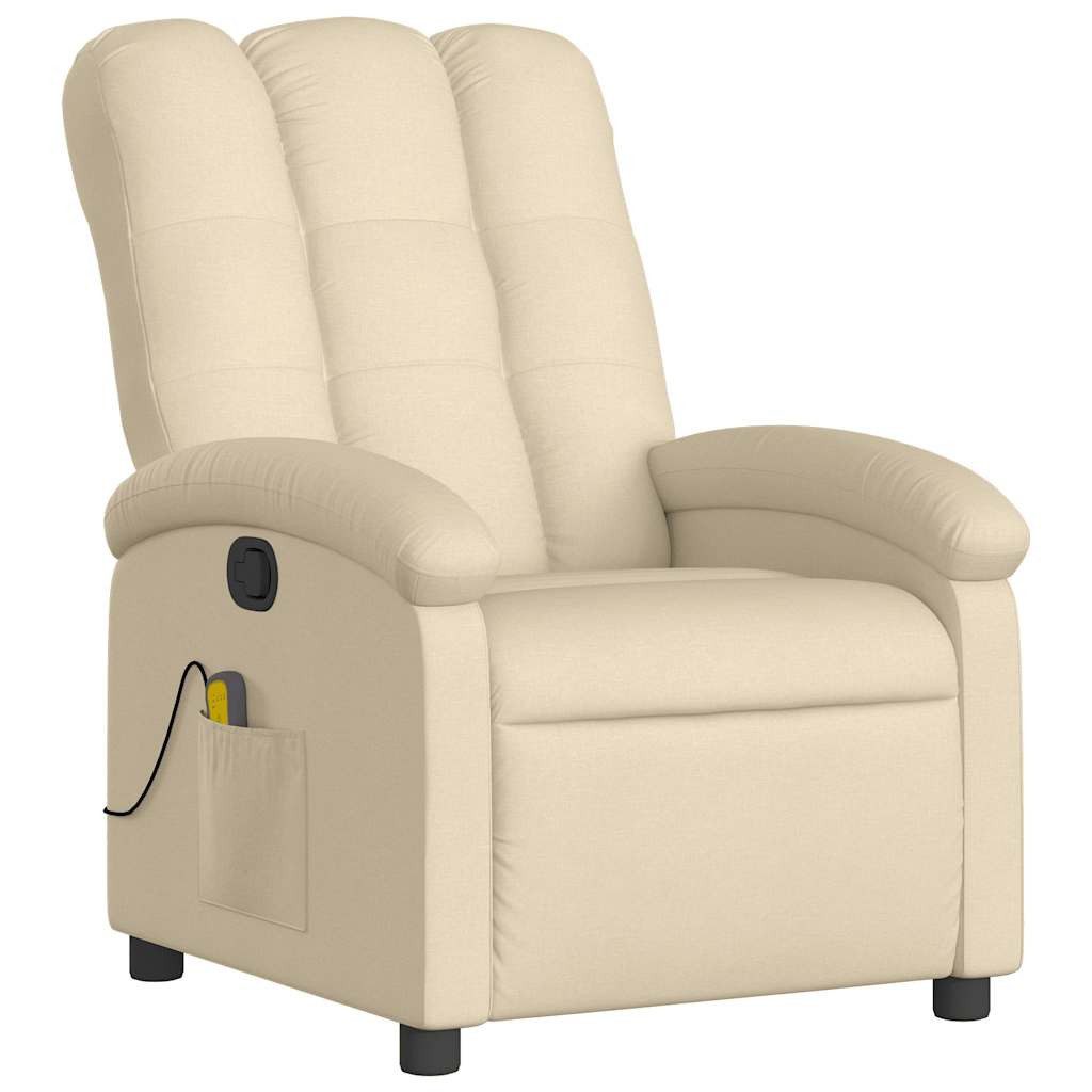 vidaXL Sessel Massage-Relaxsessel, cremefarbener Stoff (1-St) günstig online kaufen