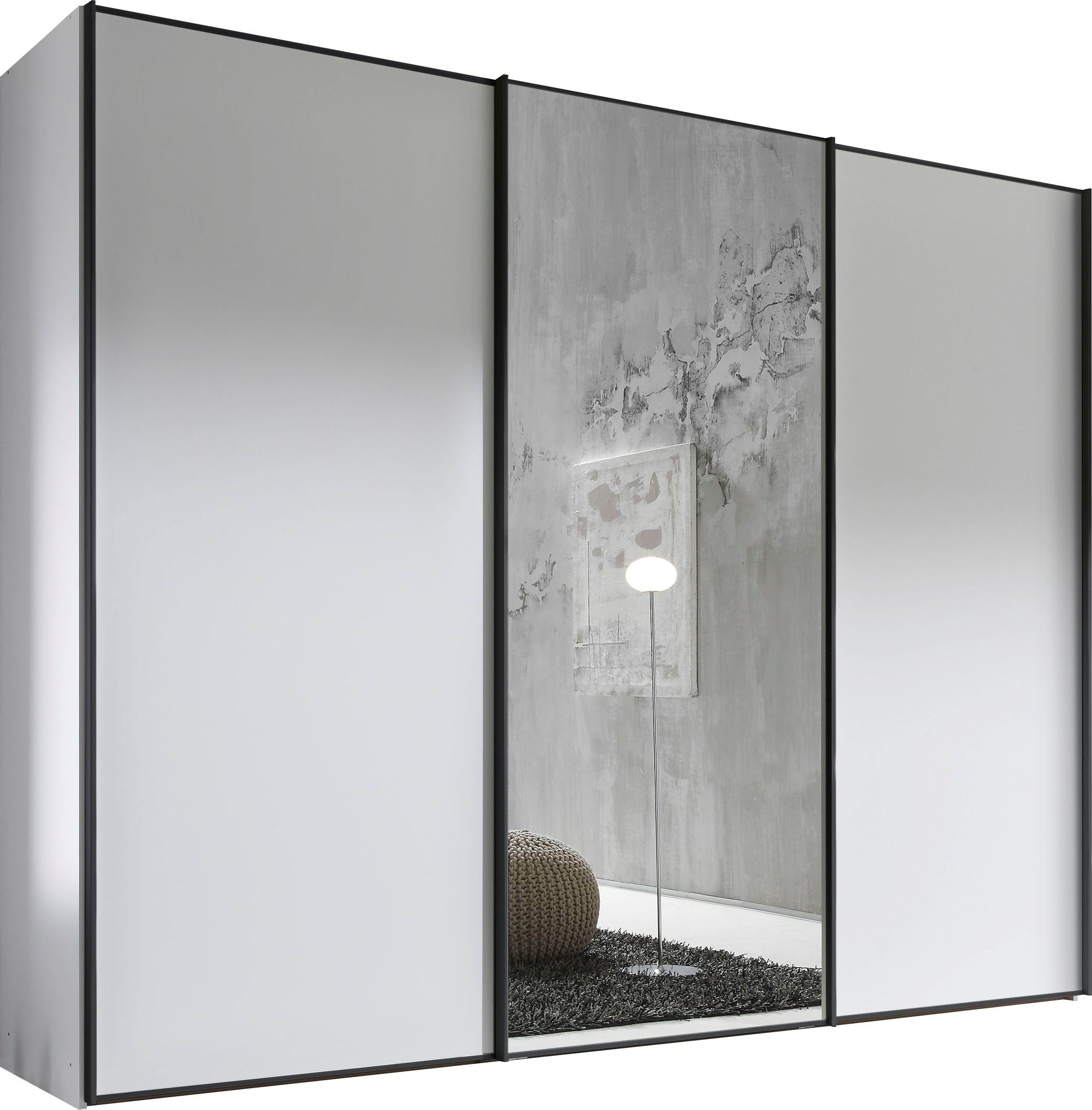 STAUD Schwebetürenschrank Sinfonie Plus, edles Design in hochwertiger Qualität, Made in Germany Mit Spiegeltür und vier verschiedenen Ausstattungsvarianten