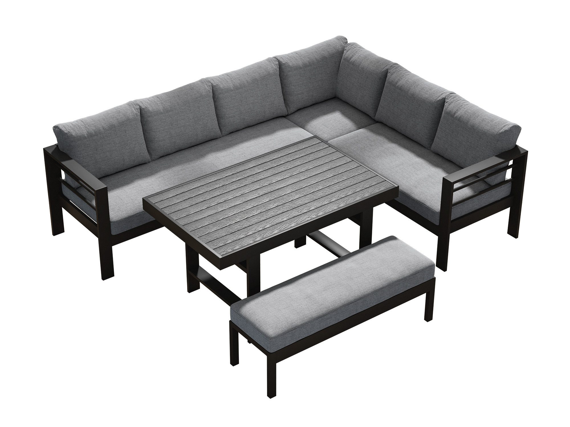 MeXo Gartenlounge-Set XXL Lounge Gartenmöbelset aus Aluminium, wetterfest, günstig online kaufen