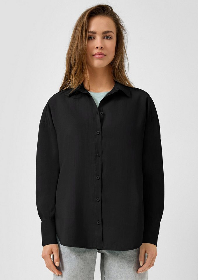 QS Langarmbluse Bluse Fließende Bluse