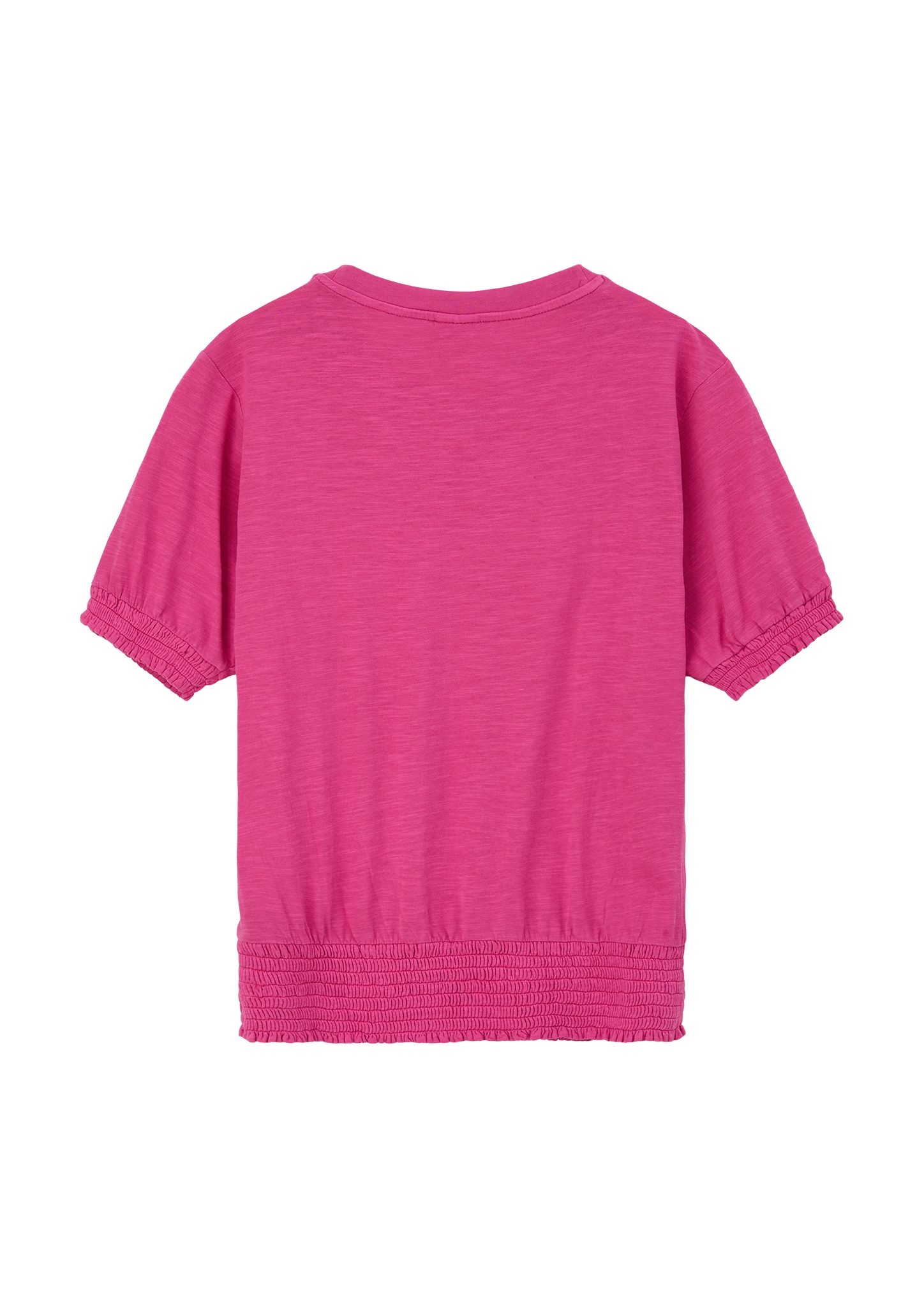 Dye, Kurzarmshirt mit pink Smok-Detail Smok-Partien s.Oliver T-Shirt Garment