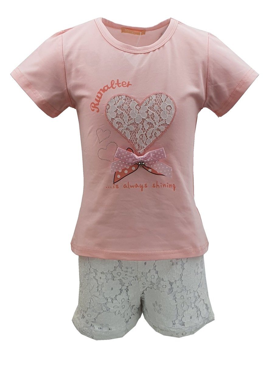 Girls Fashion T-Shirt & Shorts Sommer Set, T-Shirt + Shorts, MS241 (Set, T-Shirt + Shorts)