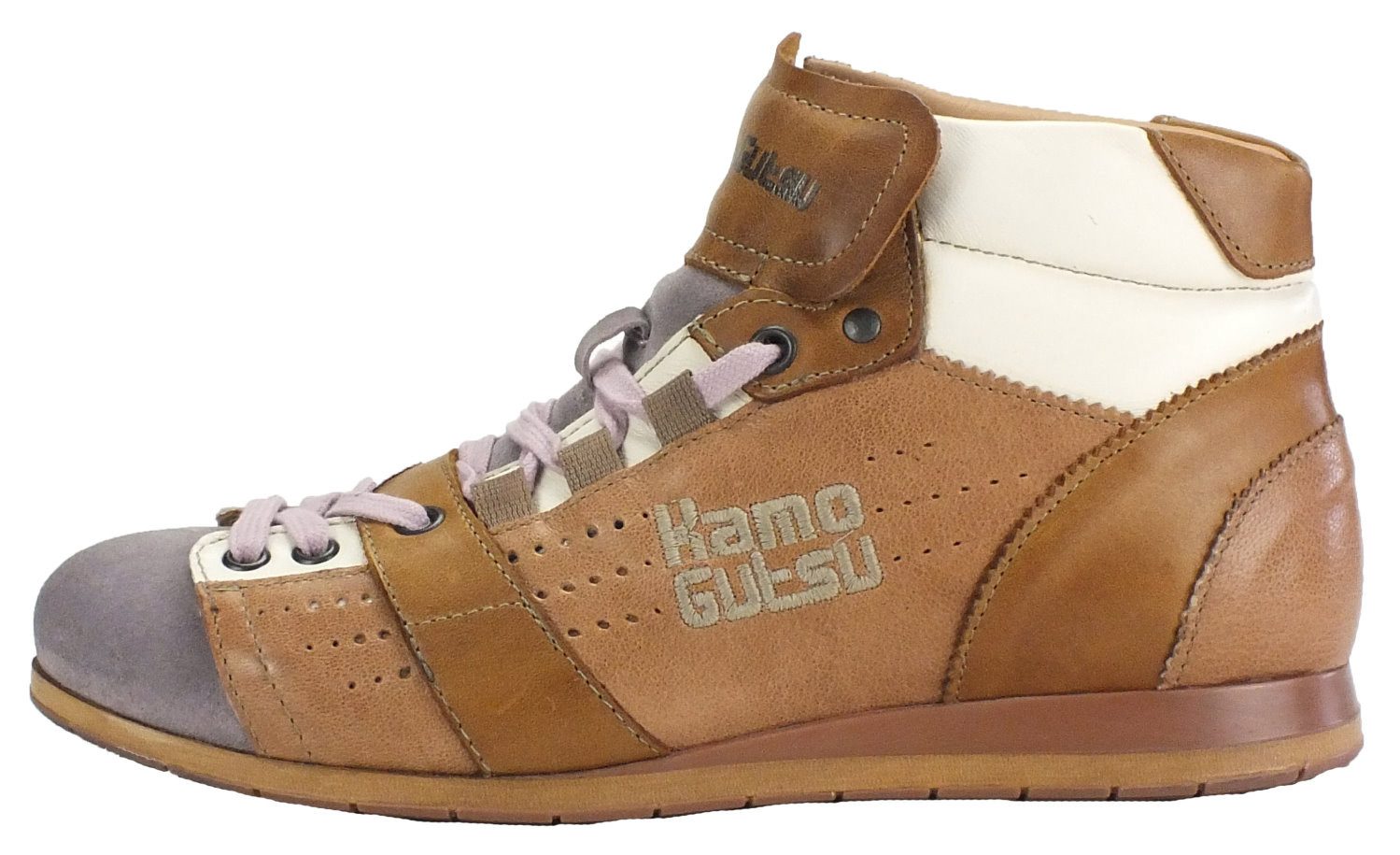 Kamo-Gutsu Damen Leder Halbschuhe Sneaker Wechselfussbett