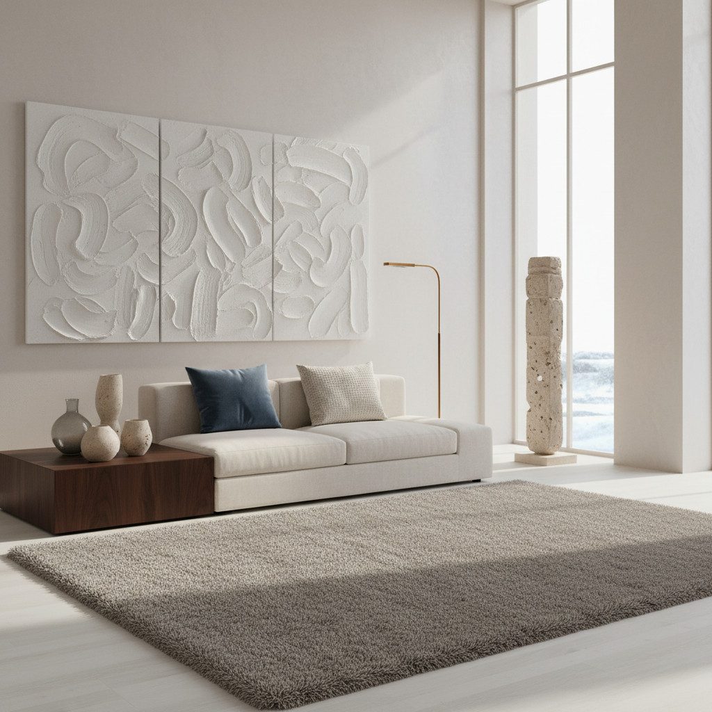 KADIMA DESIGN Teppich SALZACH Shaggy Langflor Wohnzimmer Schlafzimmer Waschbar Esszimmer, Rechteckig, Höhe: 52 mm, Beige, 160x230 cm, Wohnzimmerteppich Strapazierfähig Waschbar