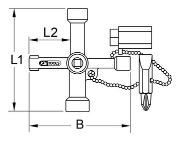 KS Tools Schaltschrankschlüssel, Universal, 71 mm
