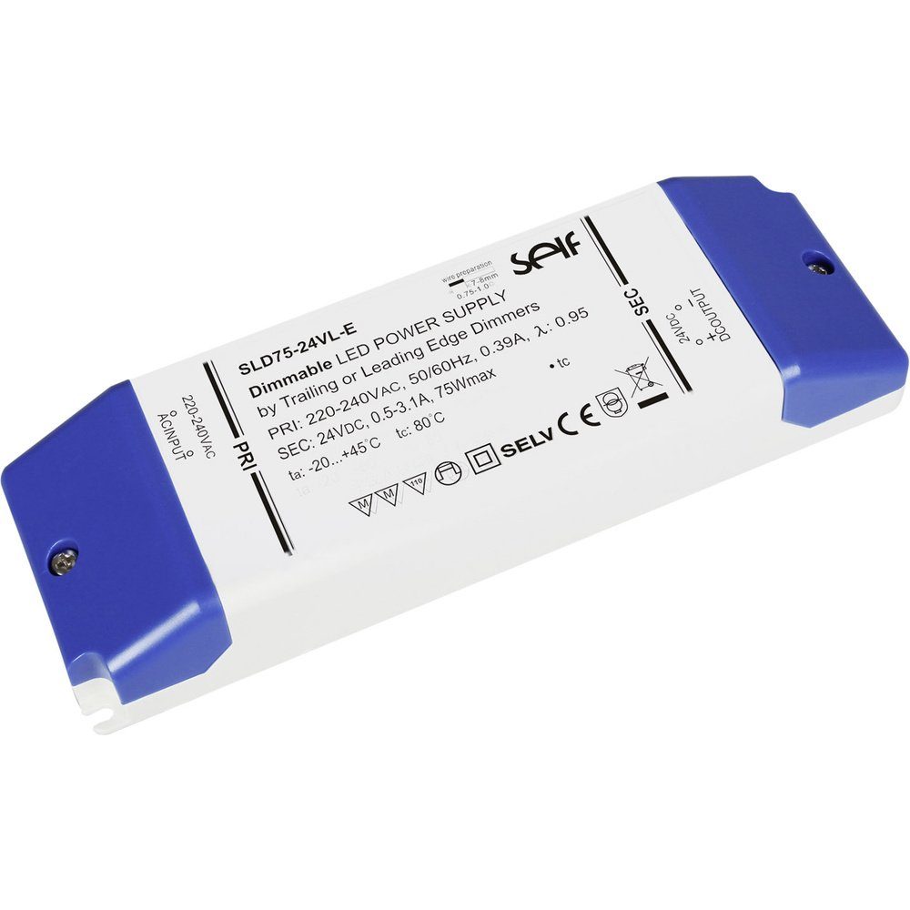 Self Electronics Self Electronics SLD75-12VL-E LED-Trafo Konstantspannung 75 W 1 - 6.2 LED Trafo