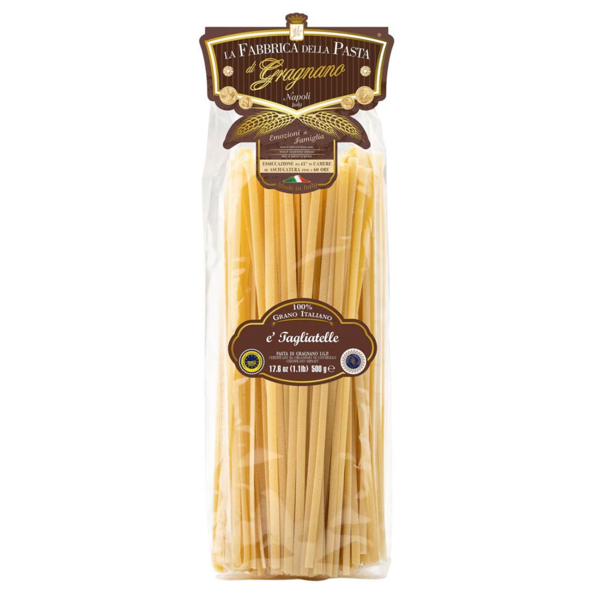La Fabbrica della Pasta di Gragnano Nudeln Tagliatelle IGP, Trafilatura al Bronzo, 500g, Gragnano, 500 g
