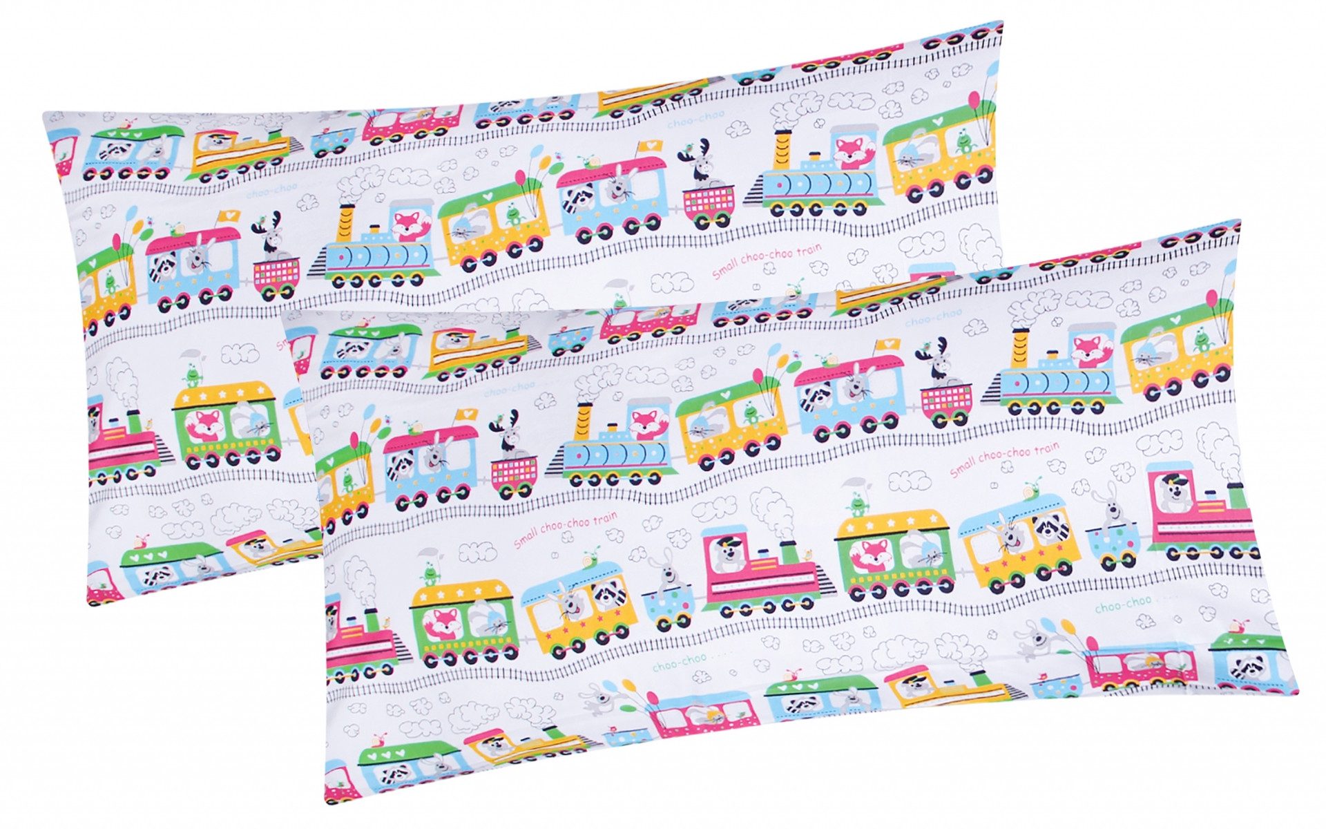 Kissenbezug, Heubergshop (2 Stück), 2er Set 40x80cm Lokomotive Zug Kinder Kissenhülle (EW-Zug-Weiß-40x80)