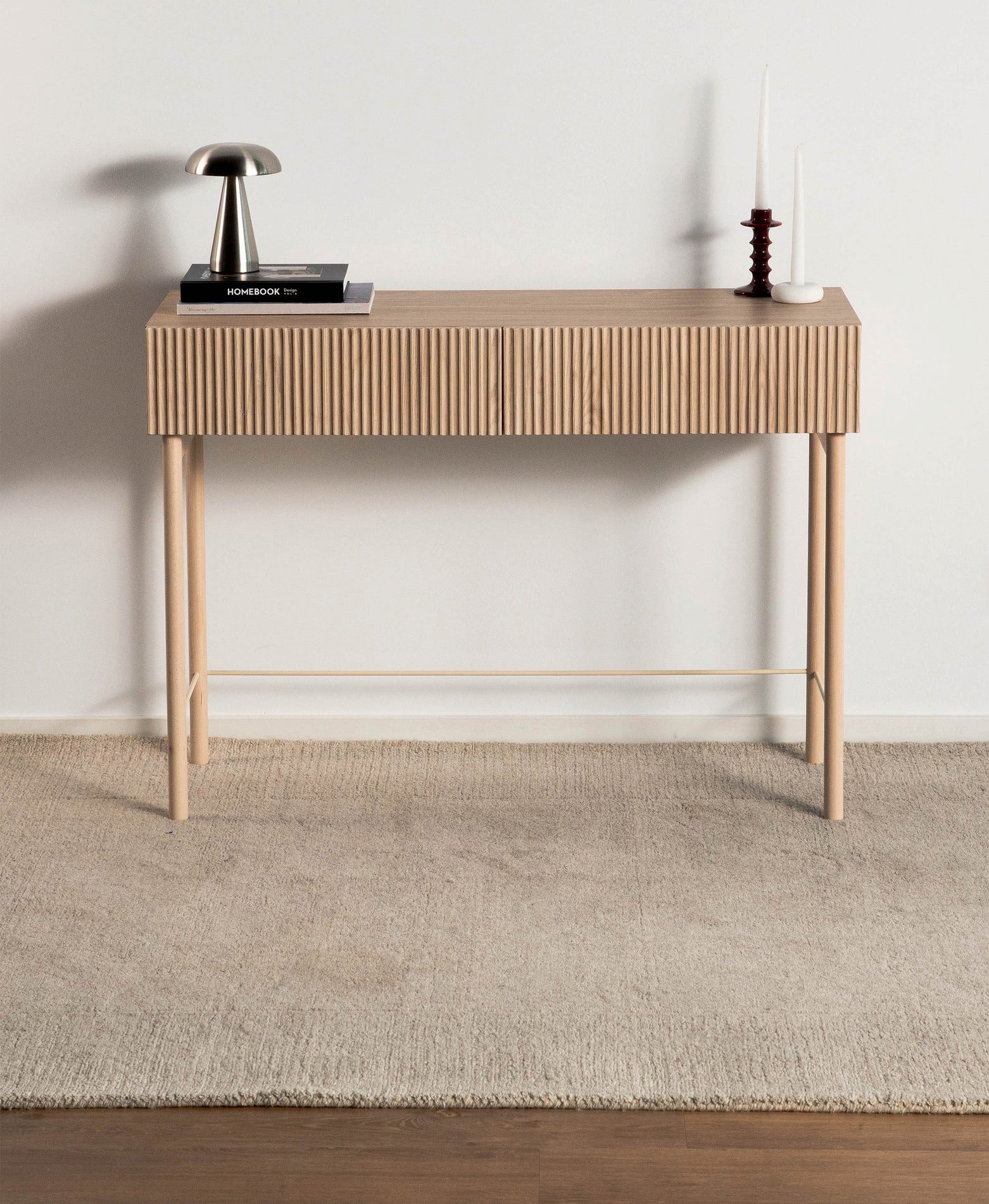 Selsey Schminktisch NOLIE, mit 2 Schubladen, Holzbeinen, 110 cm breit